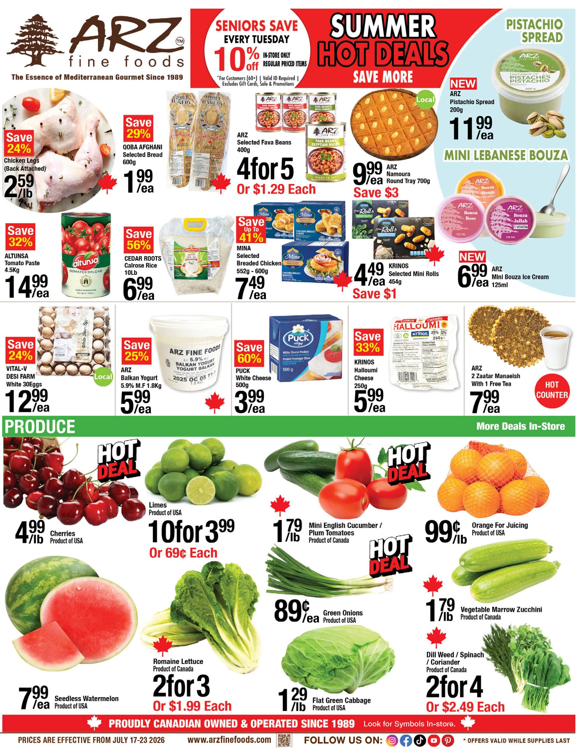 Arz Fine Foods Flyer July 17 to 23