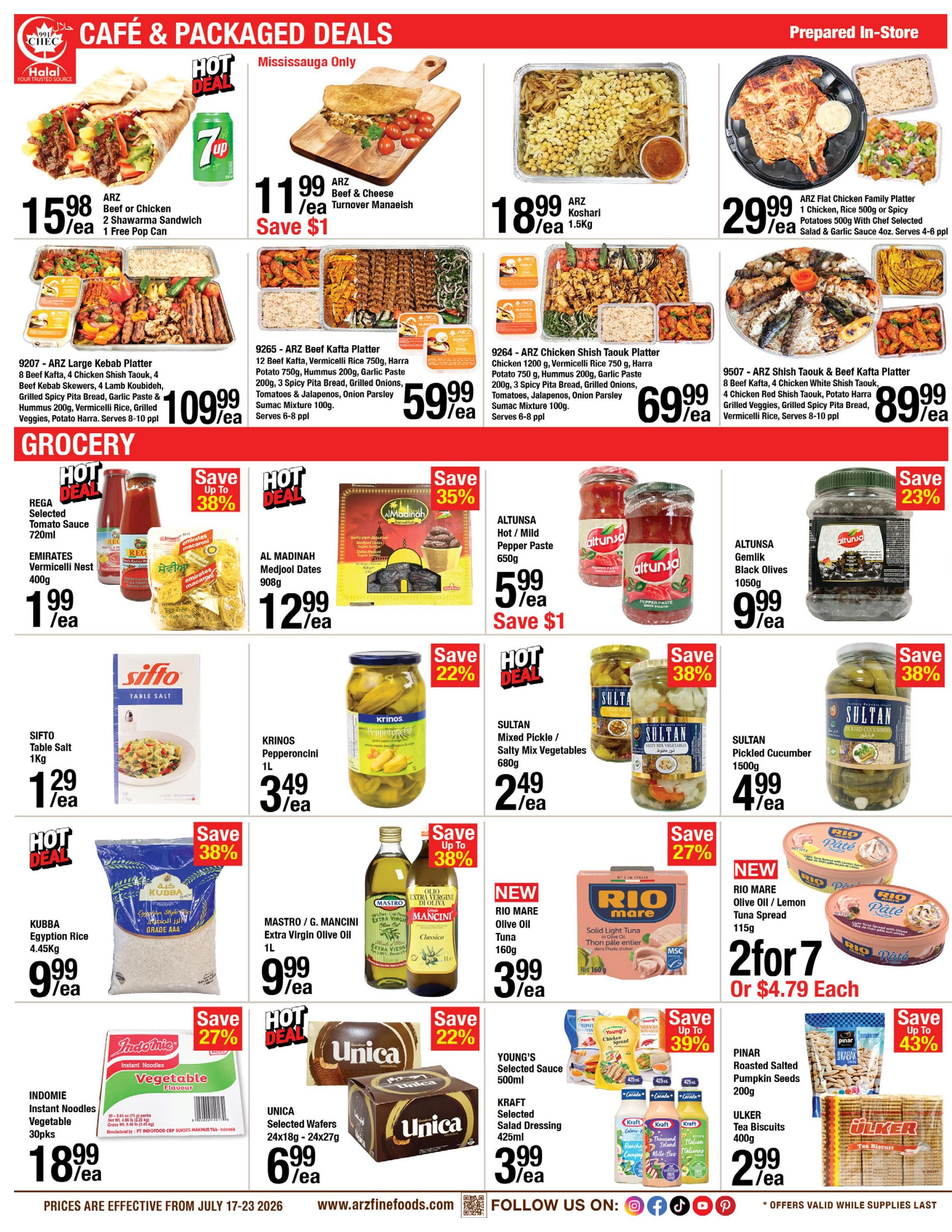 Arz Fine Foods Flyer July 17 to 23