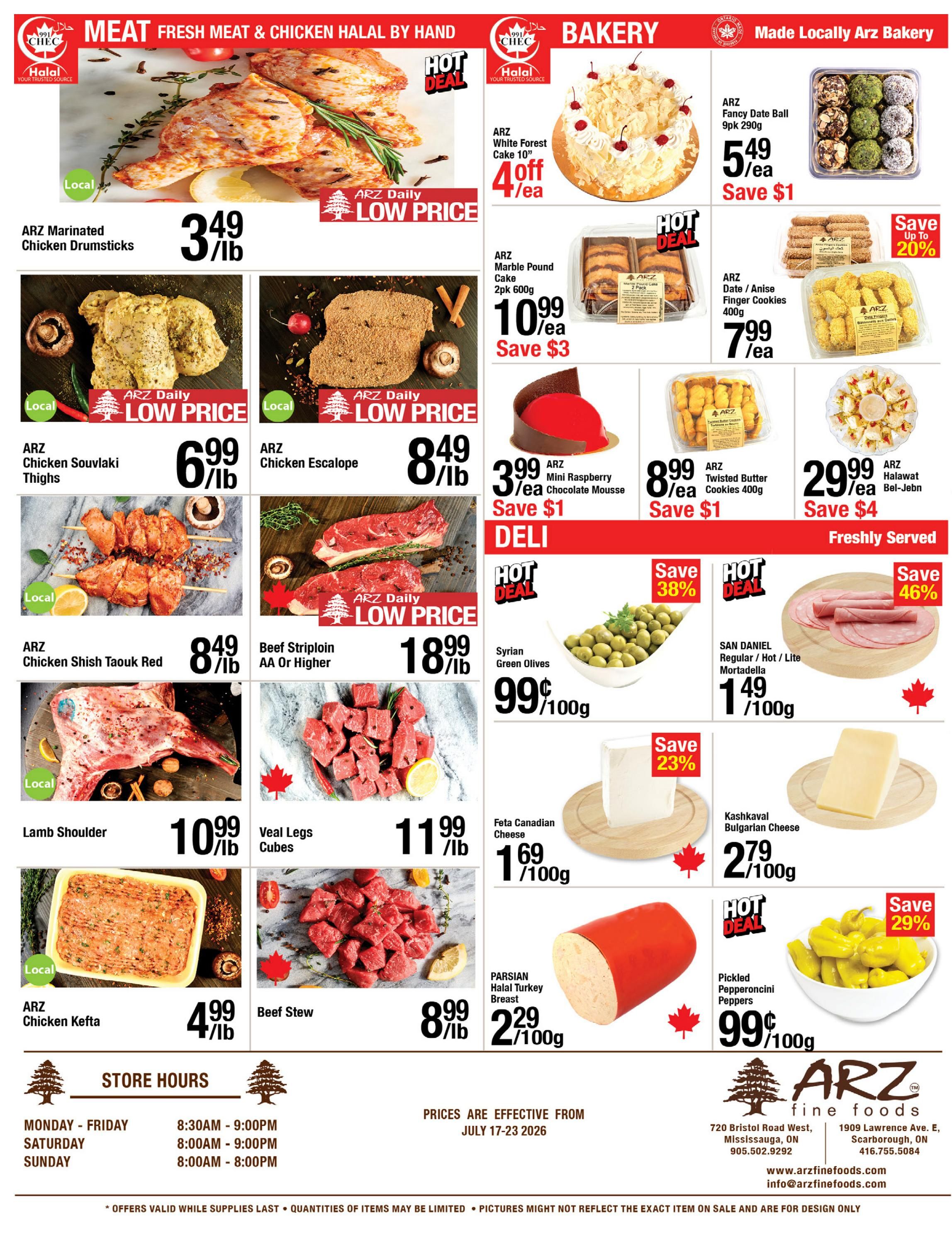 Arz Fine Foods Flyer July 17 to 23