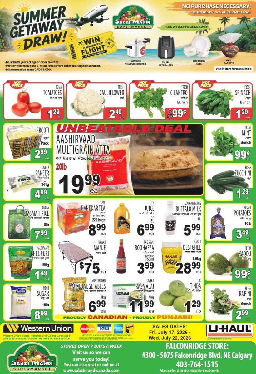 Sabzi Mandi Supermarket (Calgary) Flyer July 17 to 22