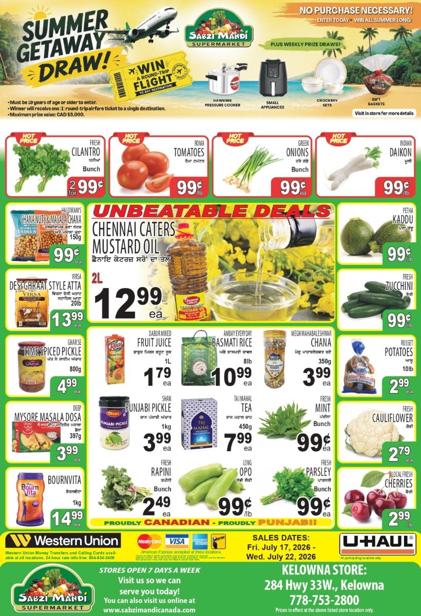 Sabzi Mandi Supermarket (Kelowna) Flyer July 17 to 22