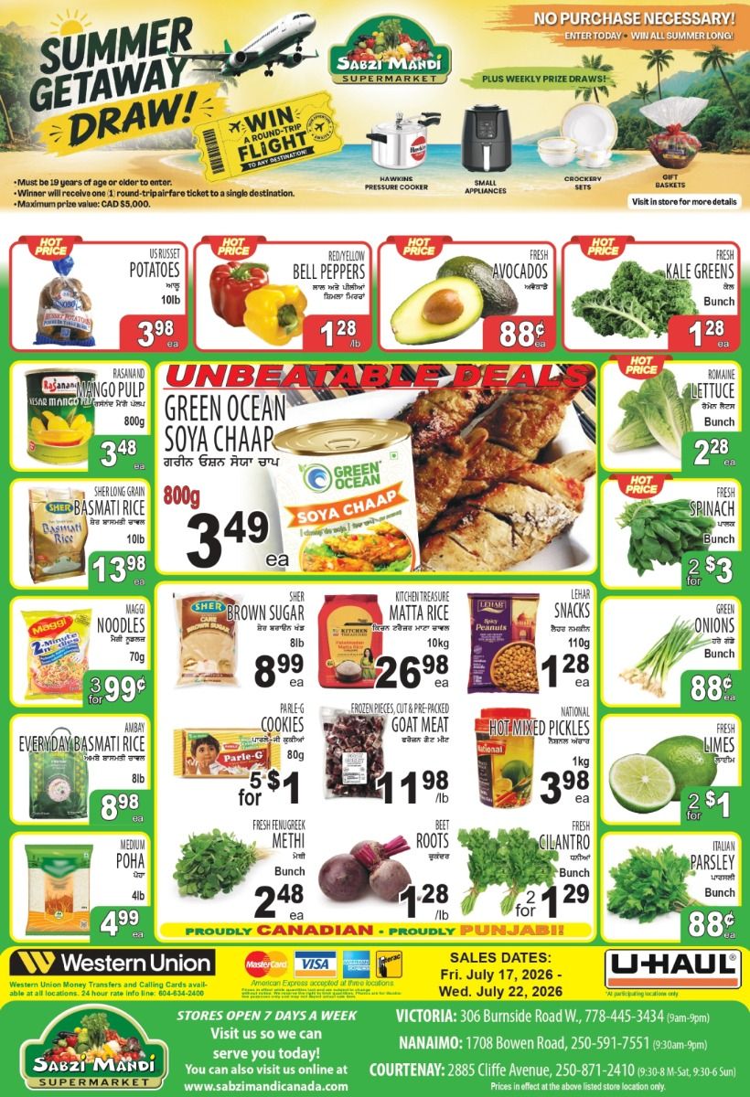 Sabzi Mandi Supermarket (Vancouver Island) Flyer July 17 to 22