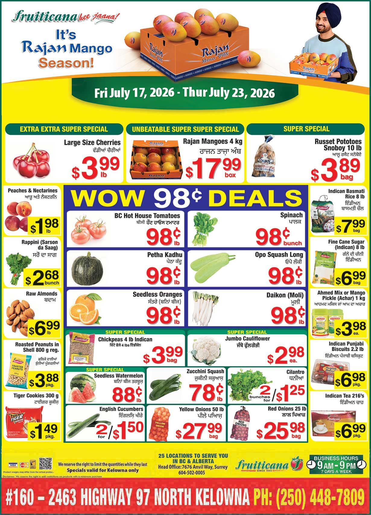 Fruiticana (Kelowna) Flyer July 17 to 23