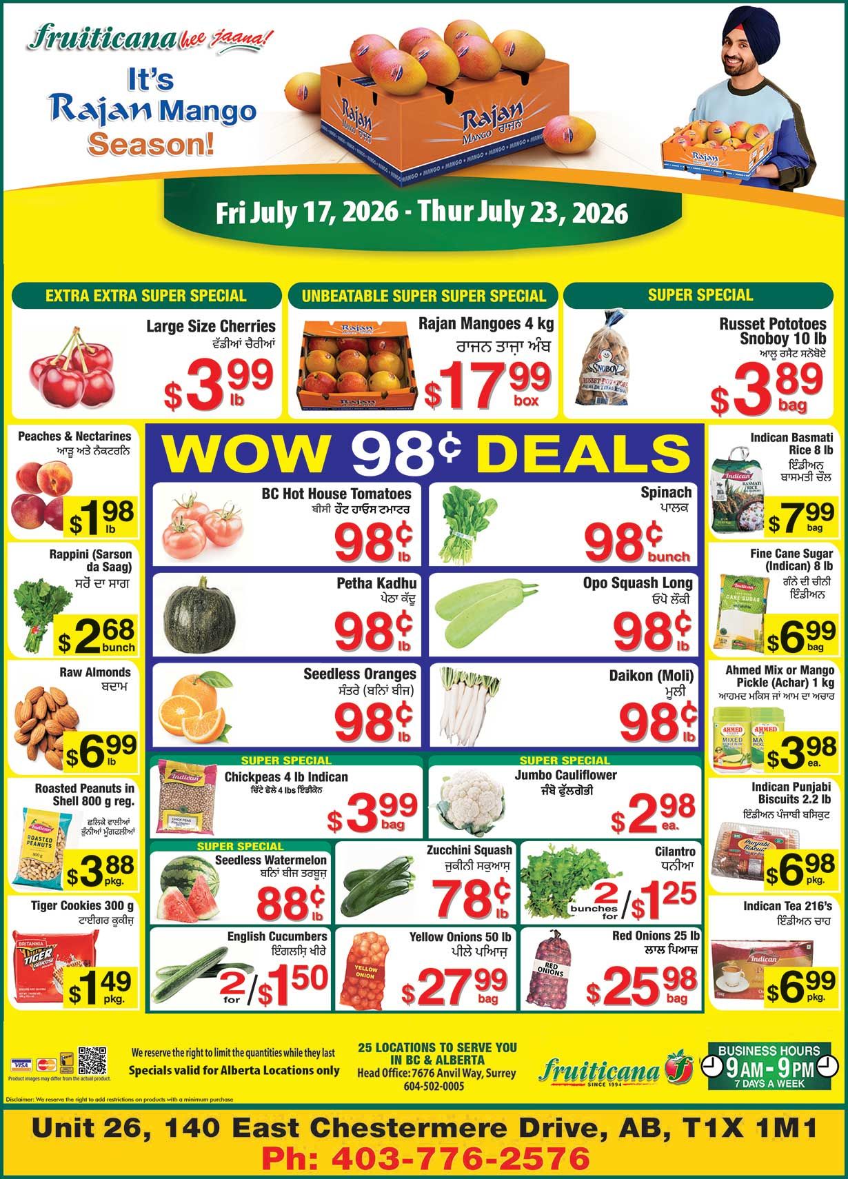 Fruiticana (Chestermere) Flyer July 17 to 23