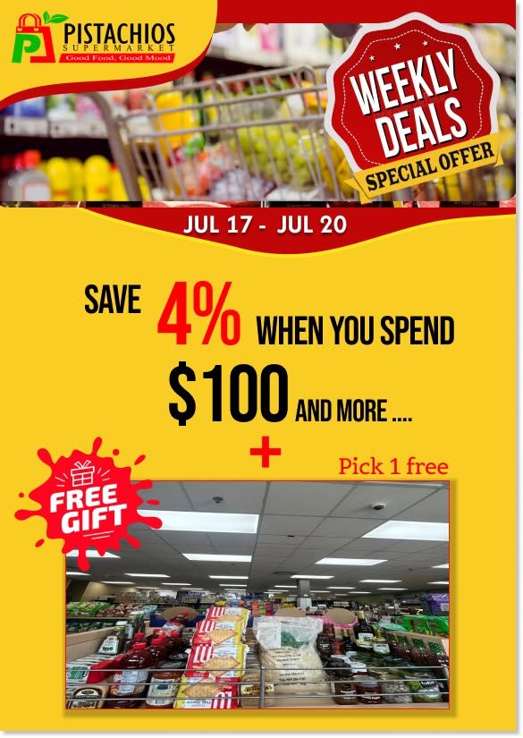 Pistachios Supermarket Flyer July 17 to 23