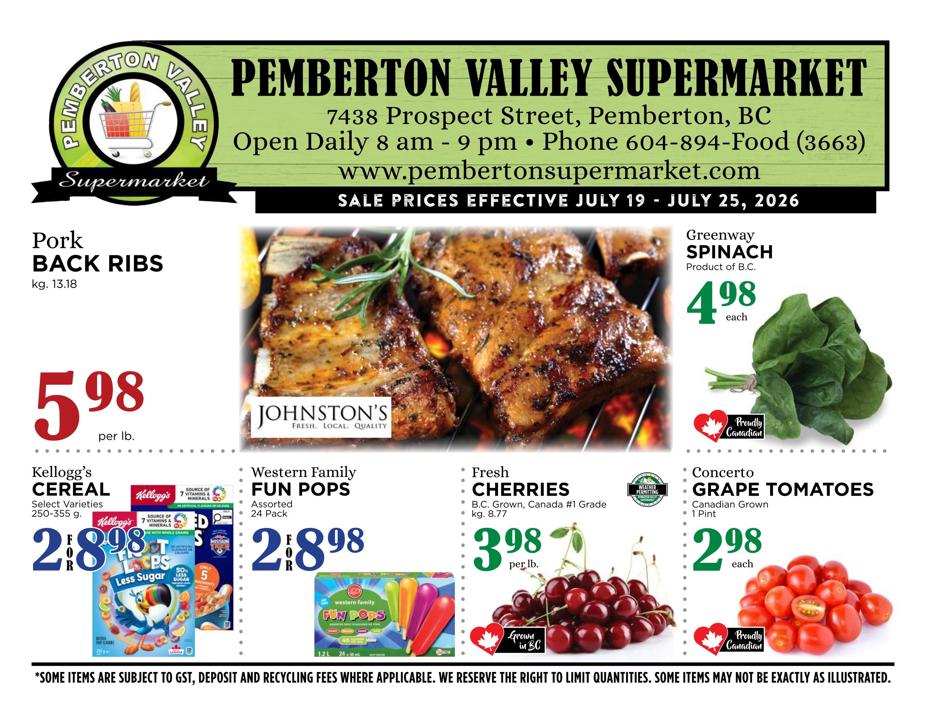 Pemberton Valley Supermarket Flyer July 19 to 25