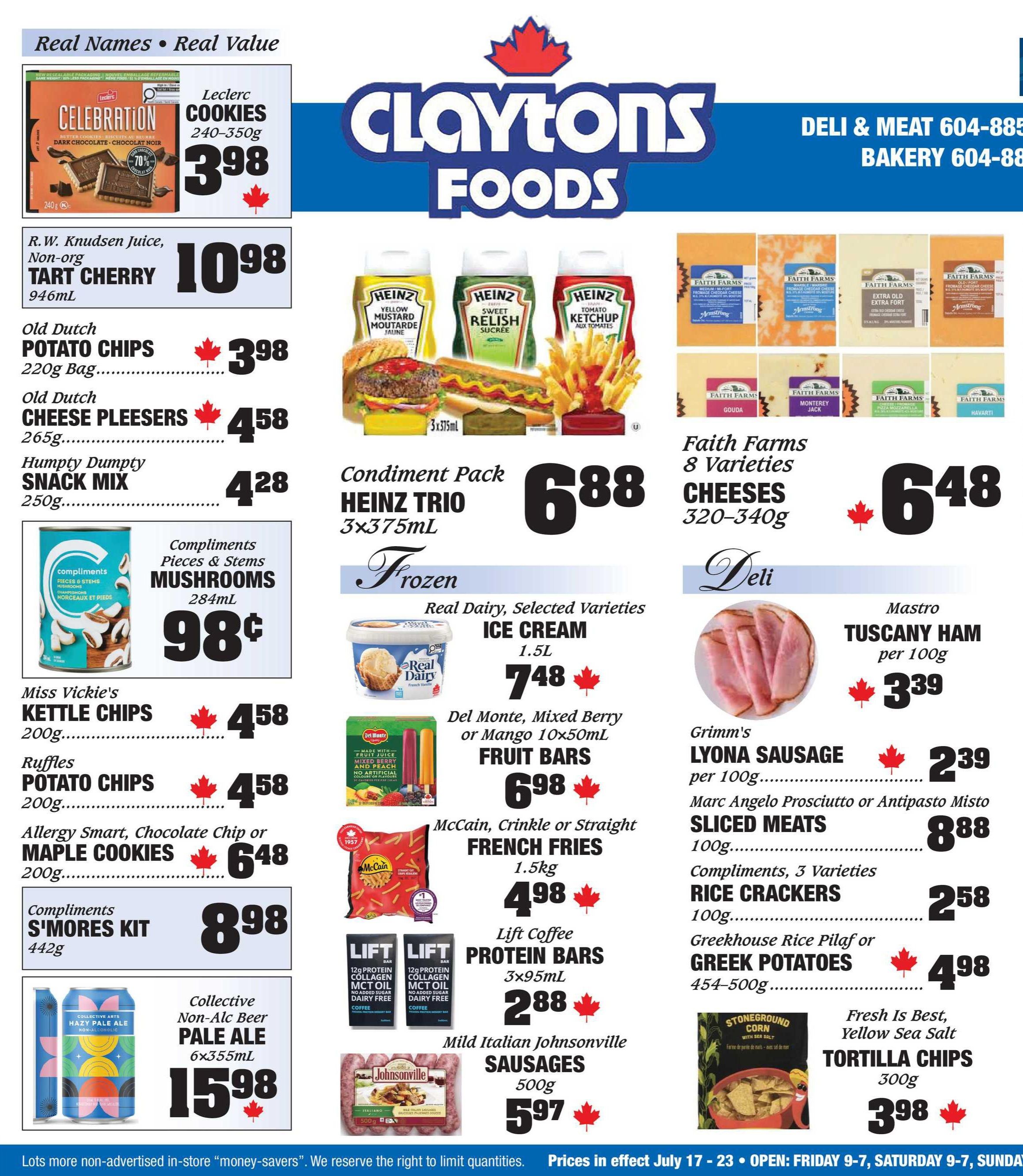 Claytons Heritage Market Flyer July 17 to 23