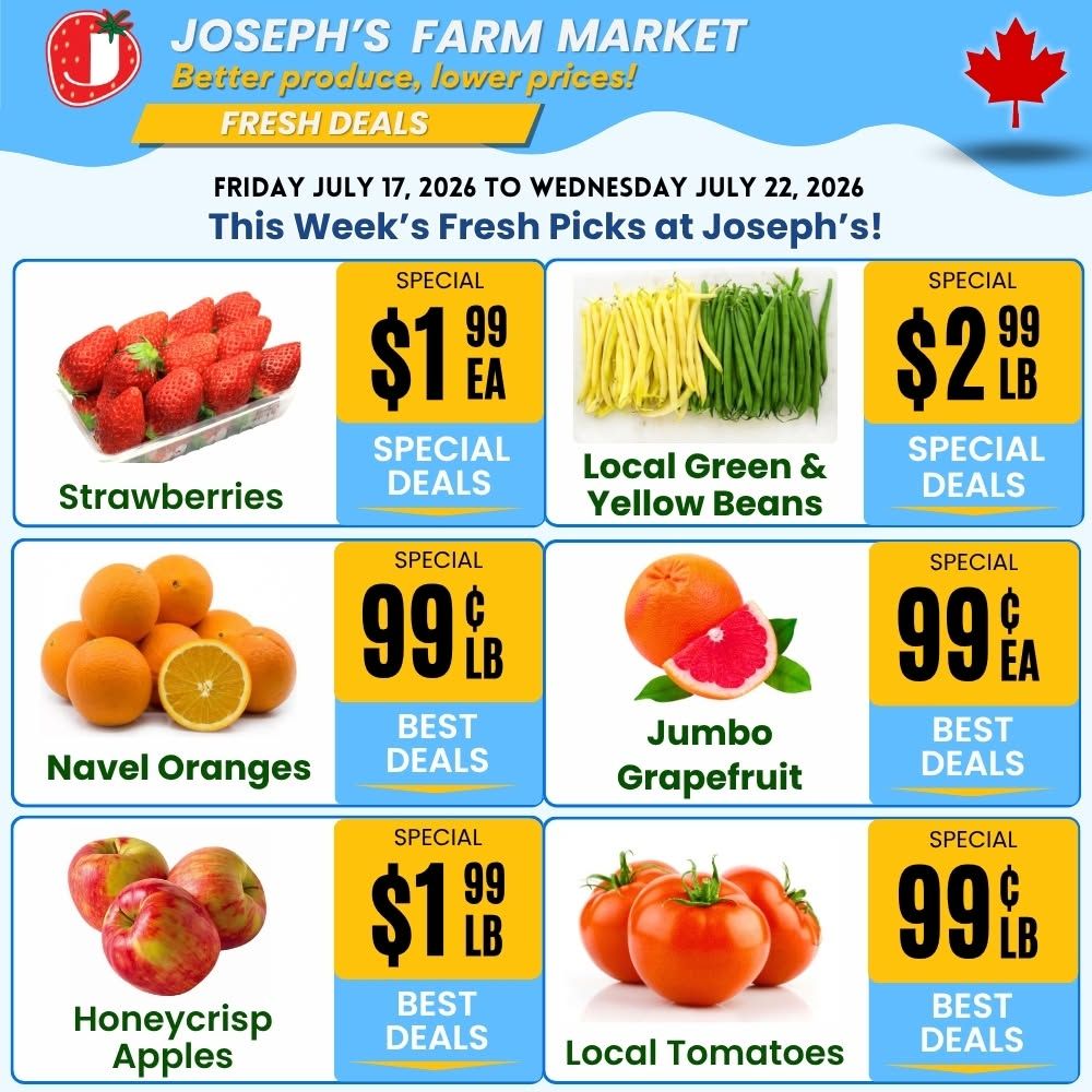 Joseph's Farm Market Flyer July 17 to 22