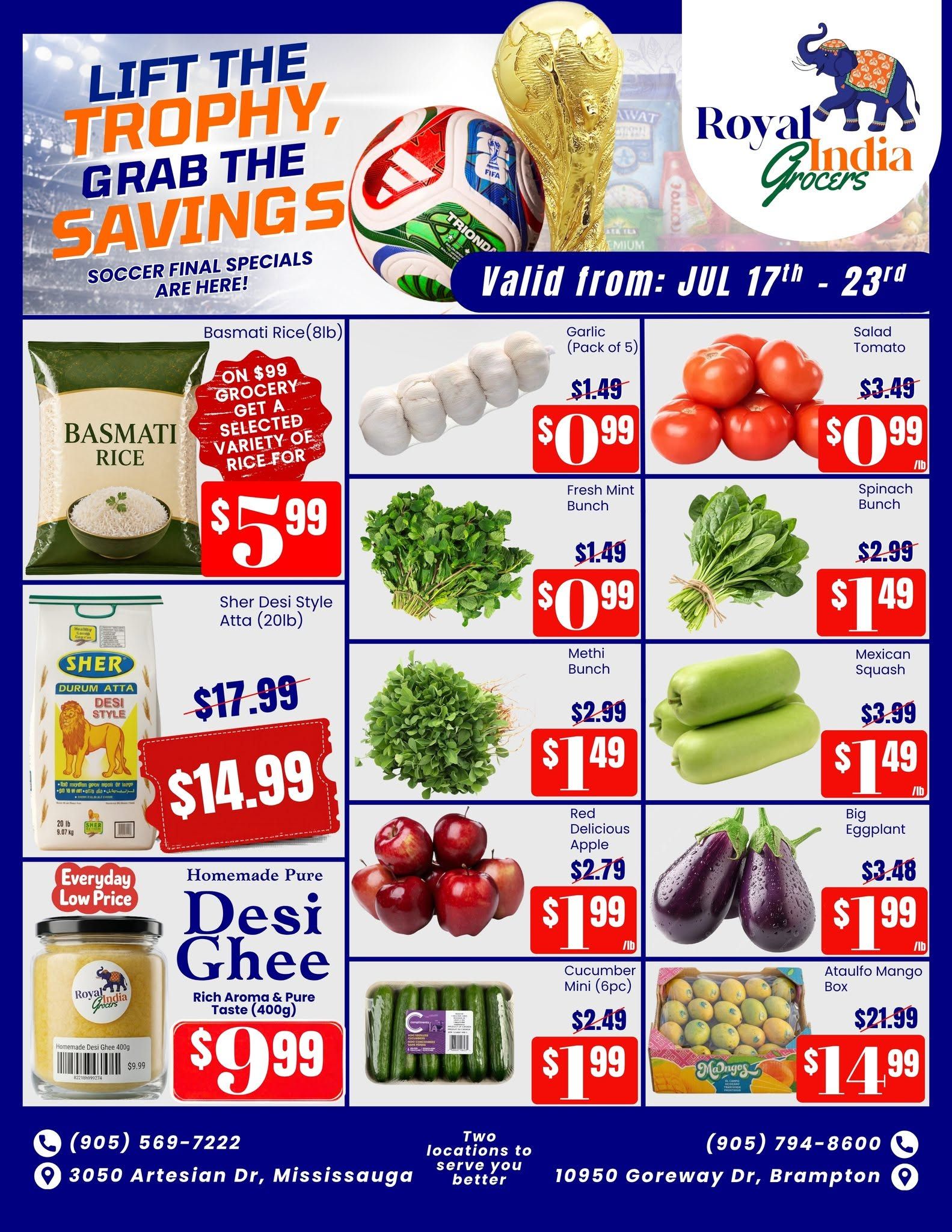 Royal India Grocers Flyer July 17 to 23