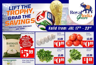 Royal India Grocers Flyer July 17 to 23