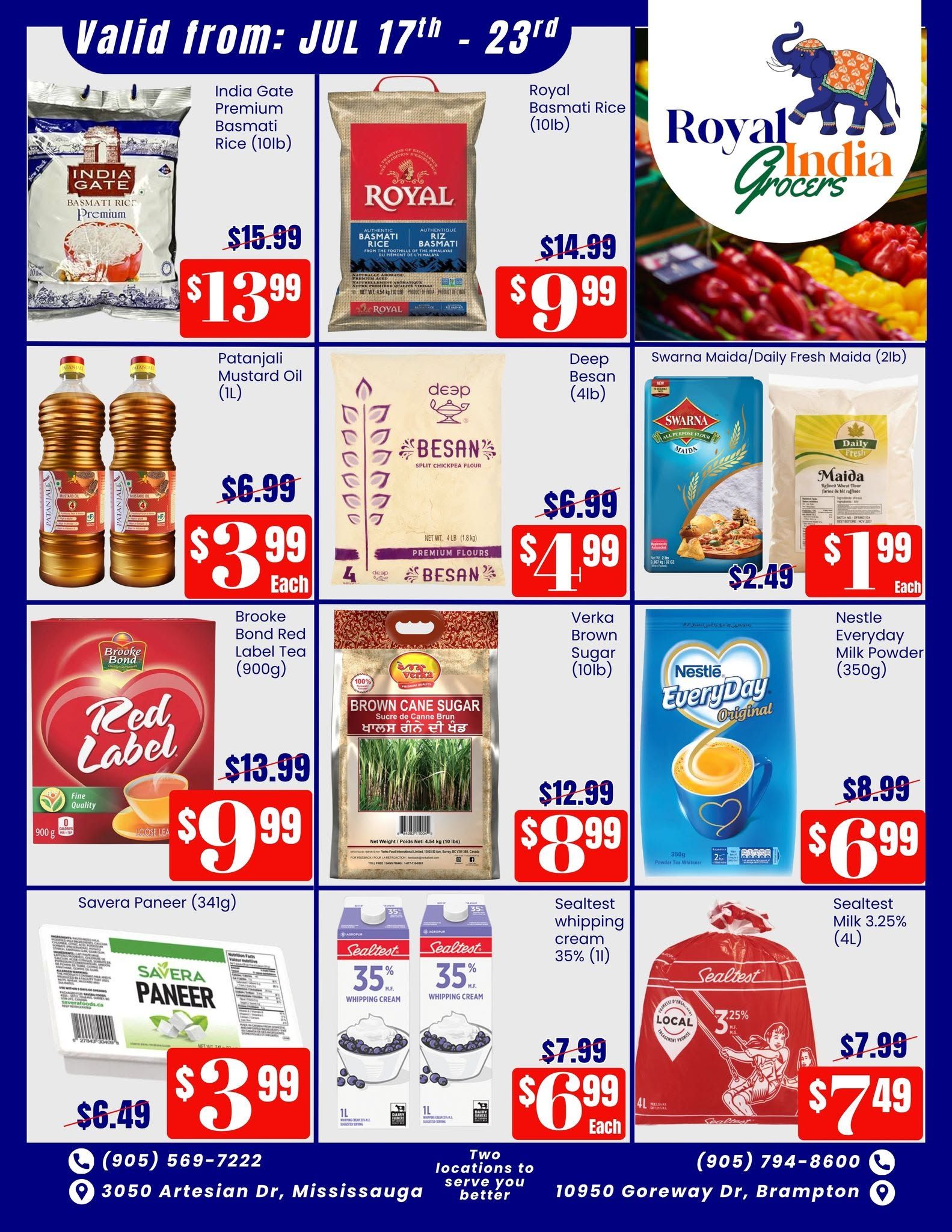 Royal India Grocers Flyer July 17 to 23
