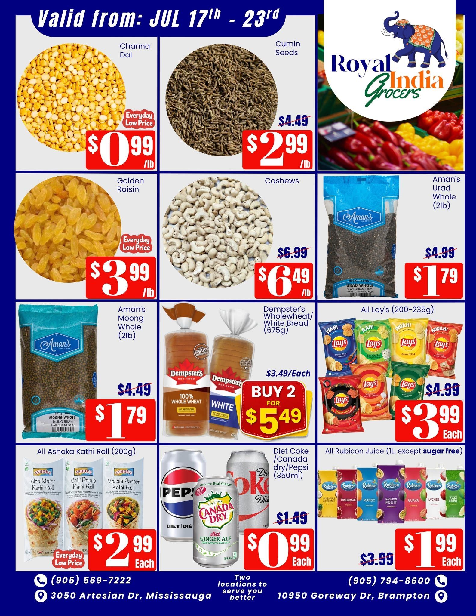 Royal India Grocers Flyer July 17 to 23