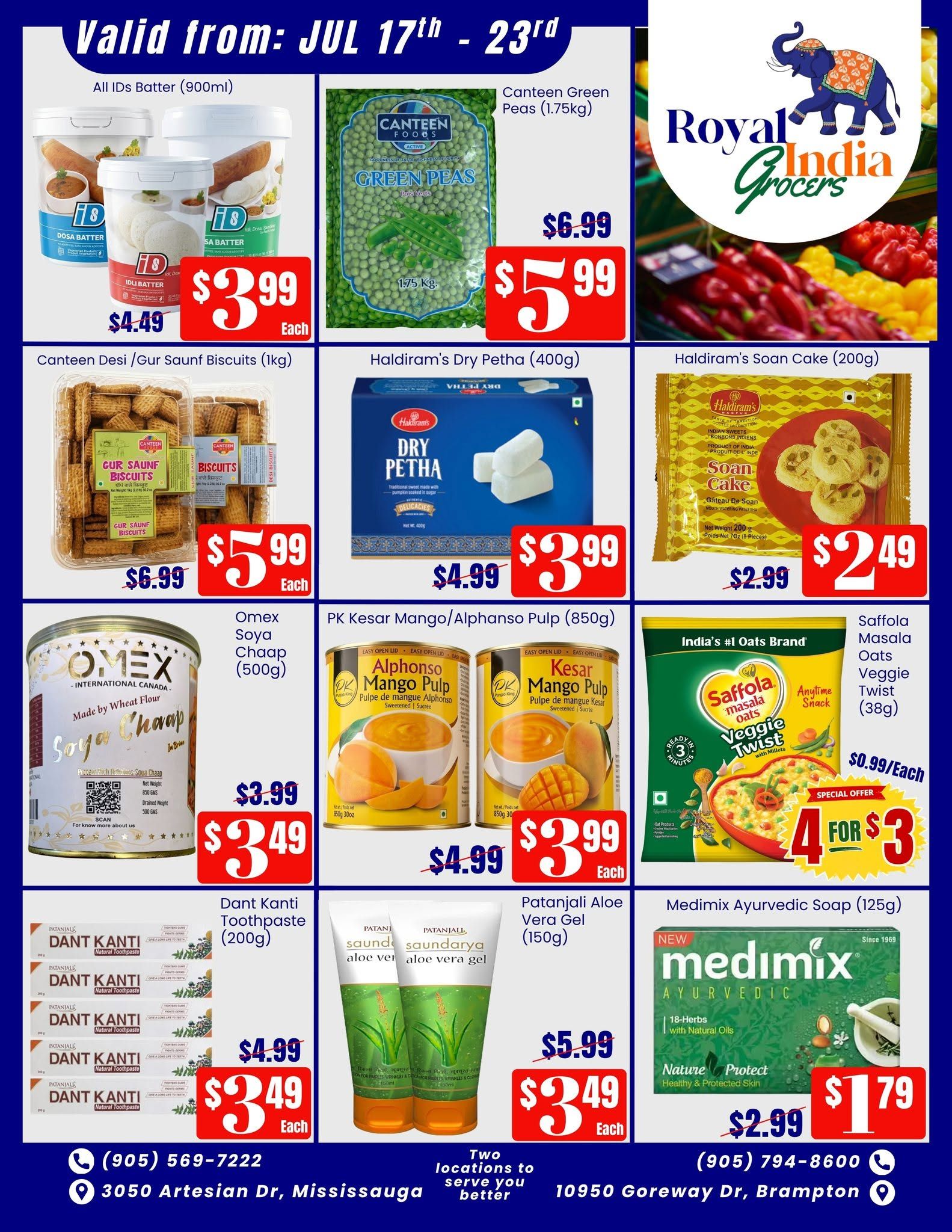 Royal India Grocers Flyer July 17 to 23