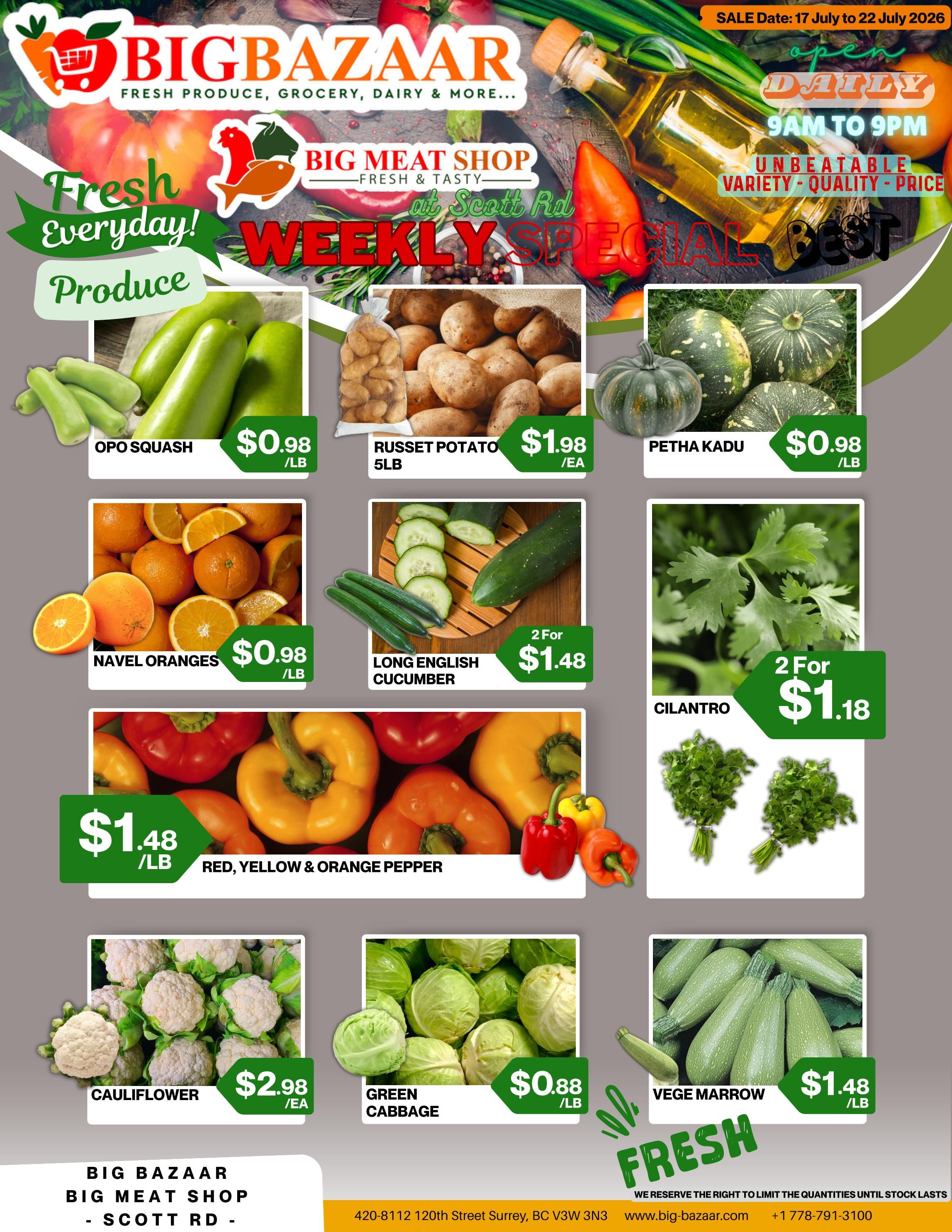 Big Bazaar Canada Flyer July 17 to 23