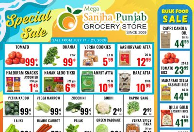 Sanjha Punjab Grocery Store Flyer July 17 to 23