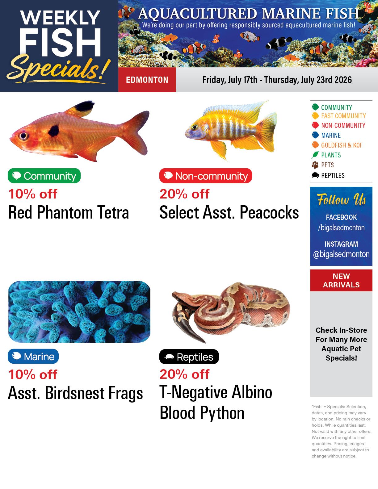 Big Al's (Edmonton) Weekly Specials July 17 to 23
