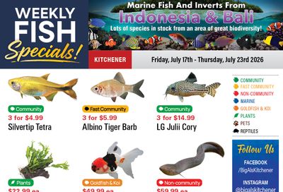 Big Al's (Kitchener) Weekly Specials July 17 to 23