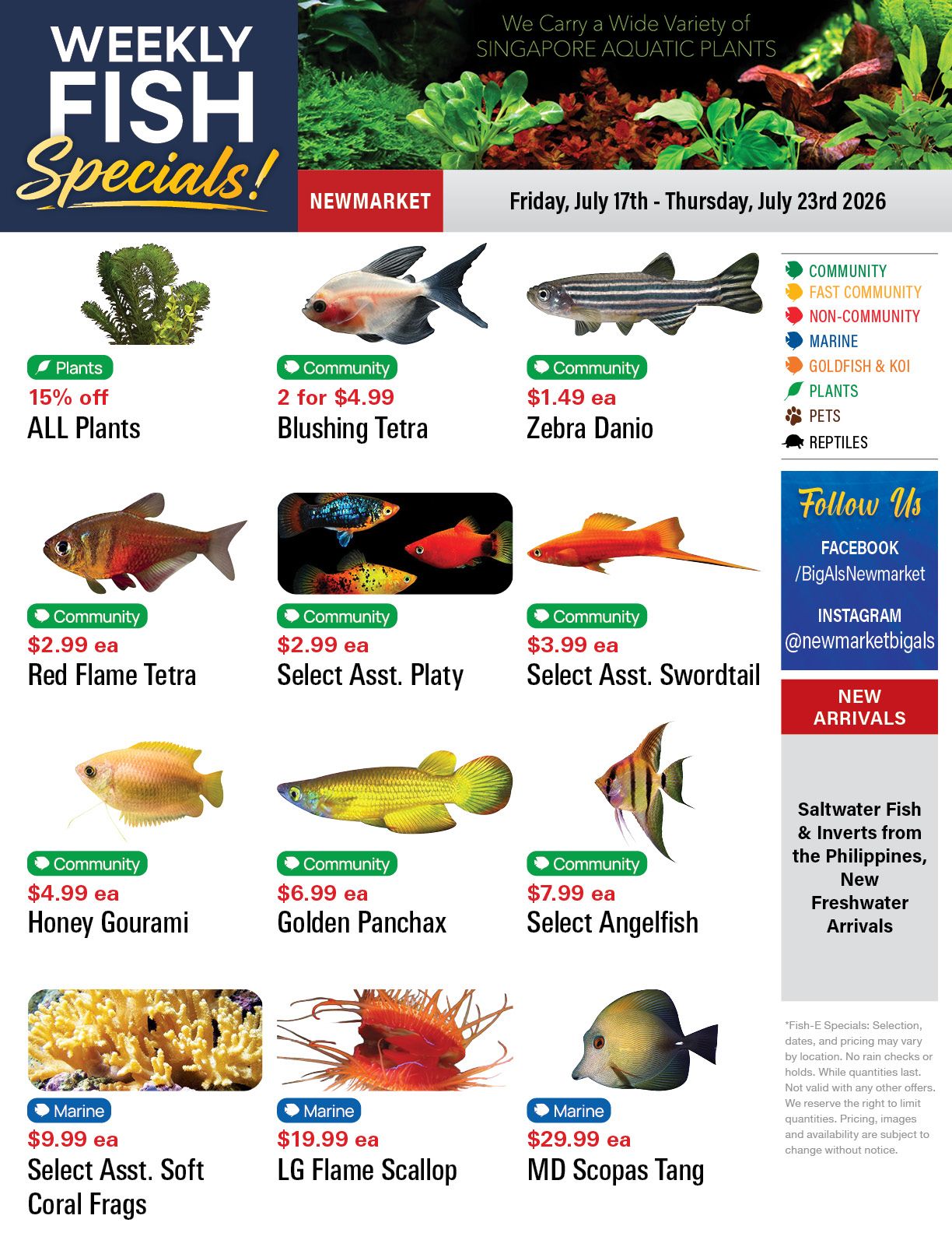 Big Al's (Newmarket) Weekly Specials July 17 to 23