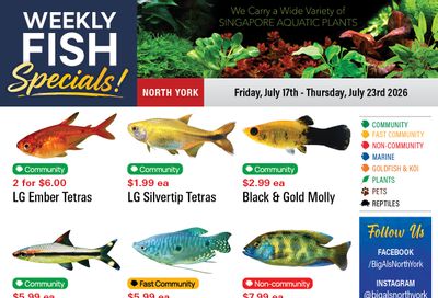 Big Al's (North York) Weekly Specials July 17 to 23