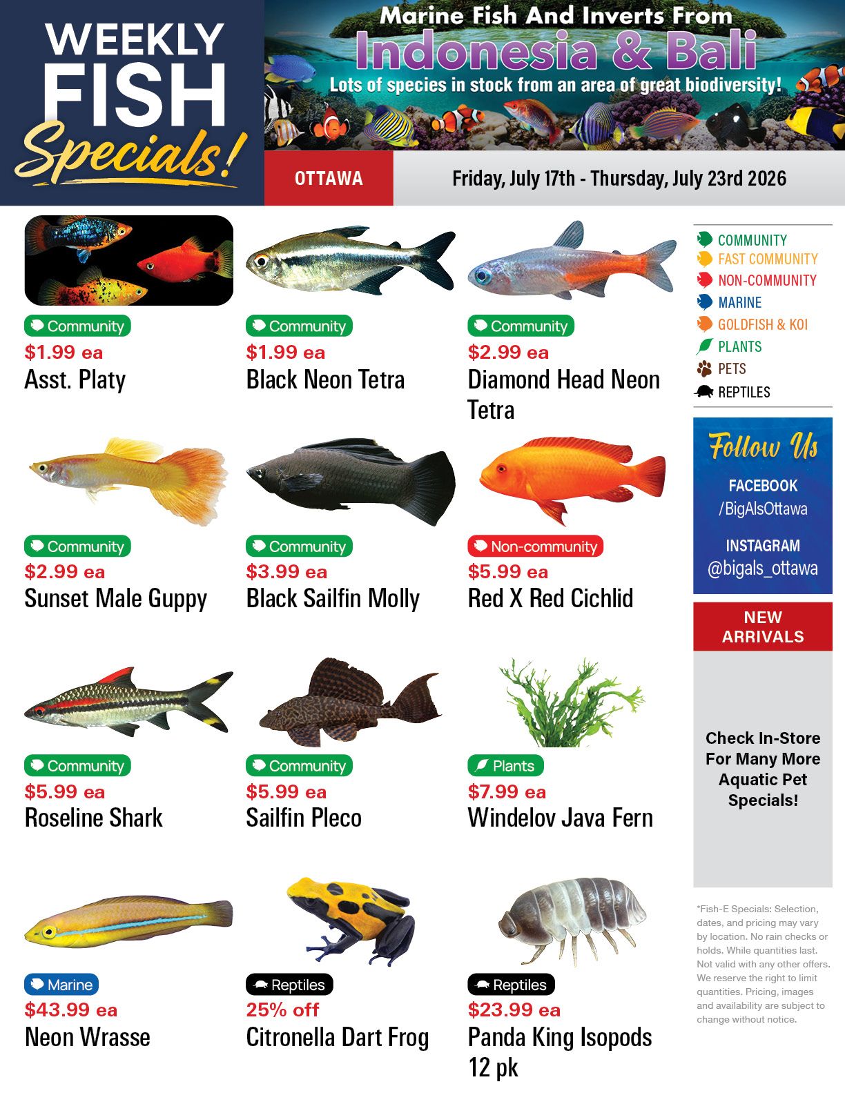 Big Al's (Ottawa) Weekly Specials July 17 to 23