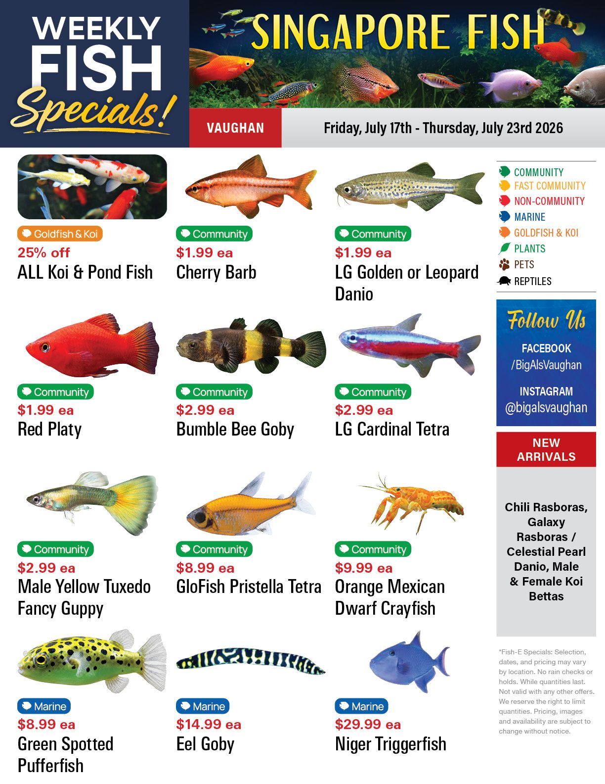 Big Al's (Vaughan) Weekly Specials July 17 to 23