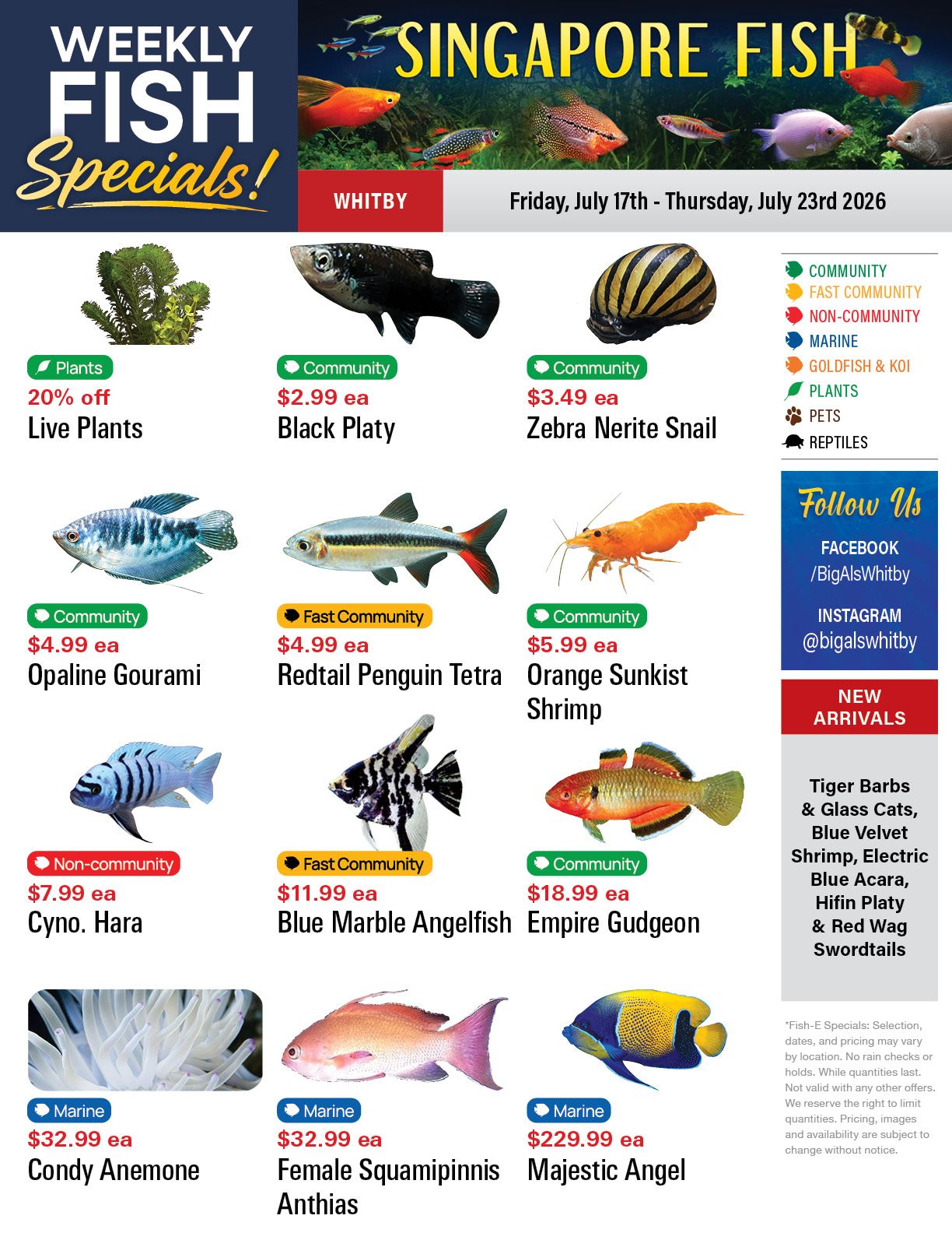 Big Al's (Whitby) Weekly Specials July 17 to 23
