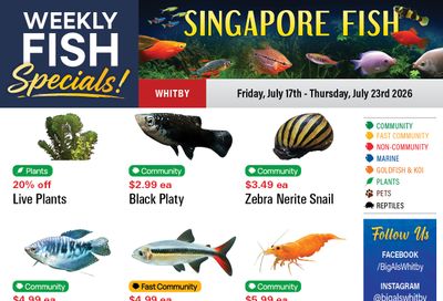 Big Al's (Whitby) Weekly Specials July 17 to 23