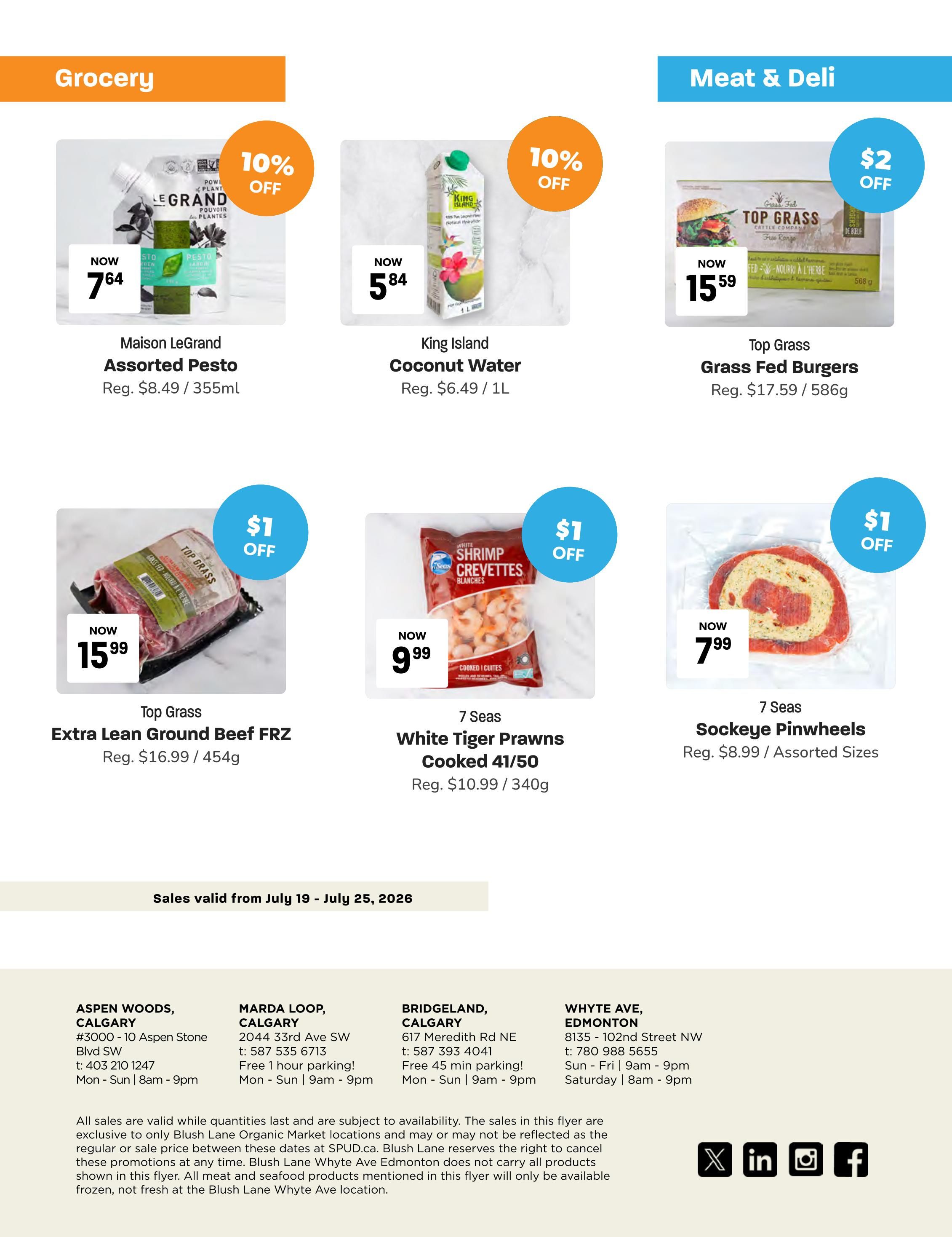 Blush Lane Organic Market Flyer July 19 to 25