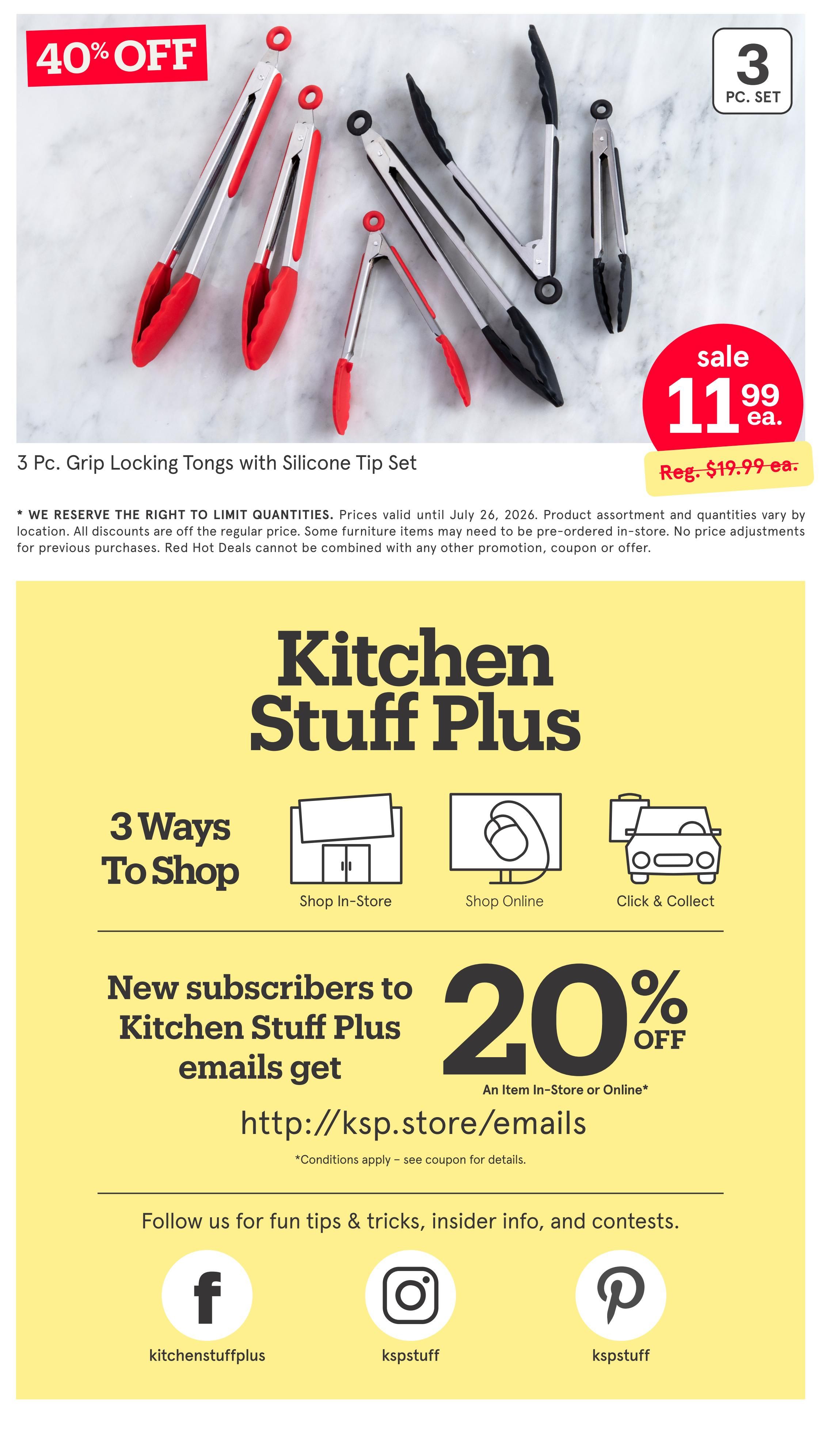 Kitchen Stuff Plus Red Hot Deals Flyer July 20 to 26