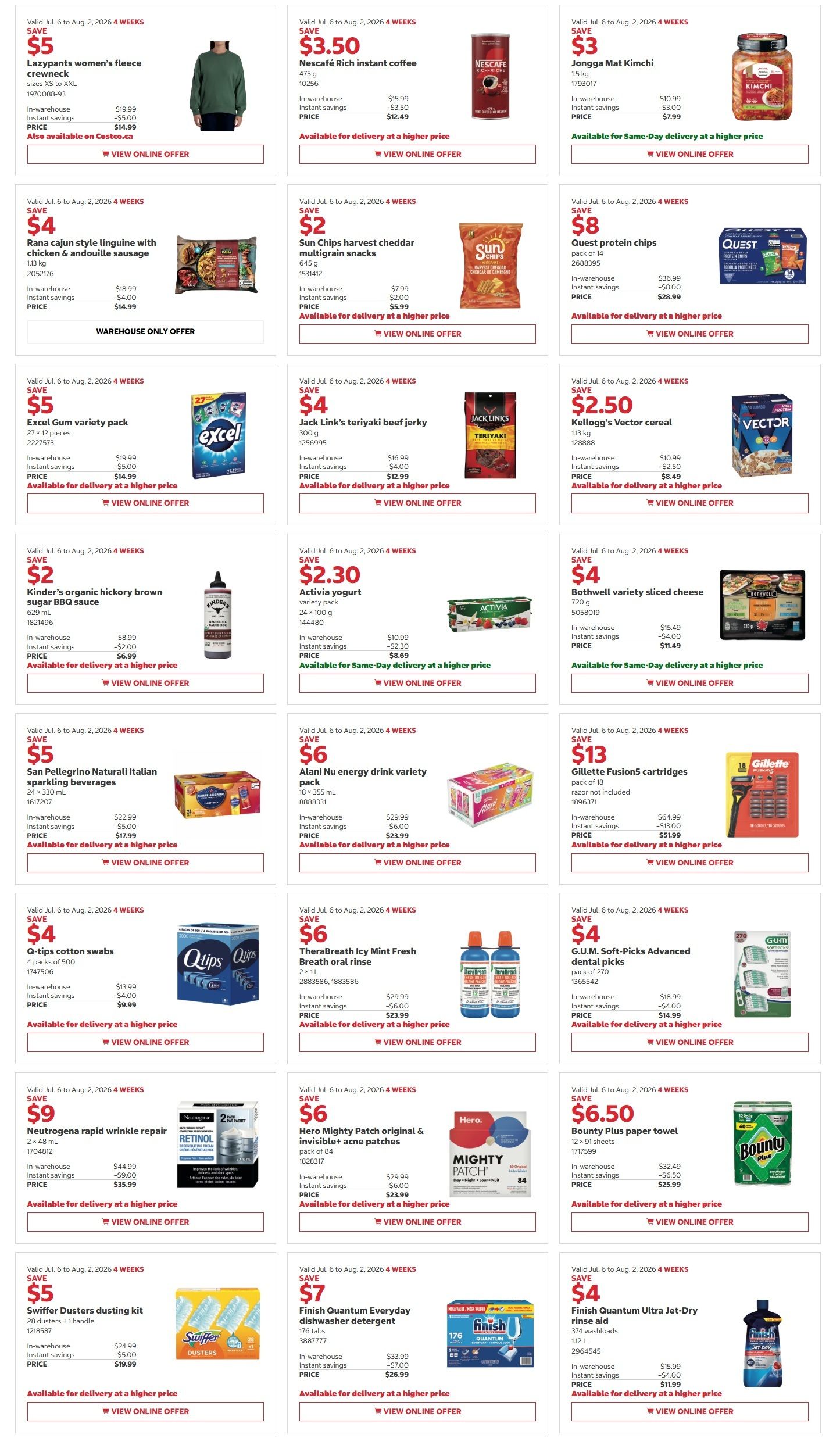 Costco (West, ON, Atlantic Canada) Warehouse Offers July 20 to August 2