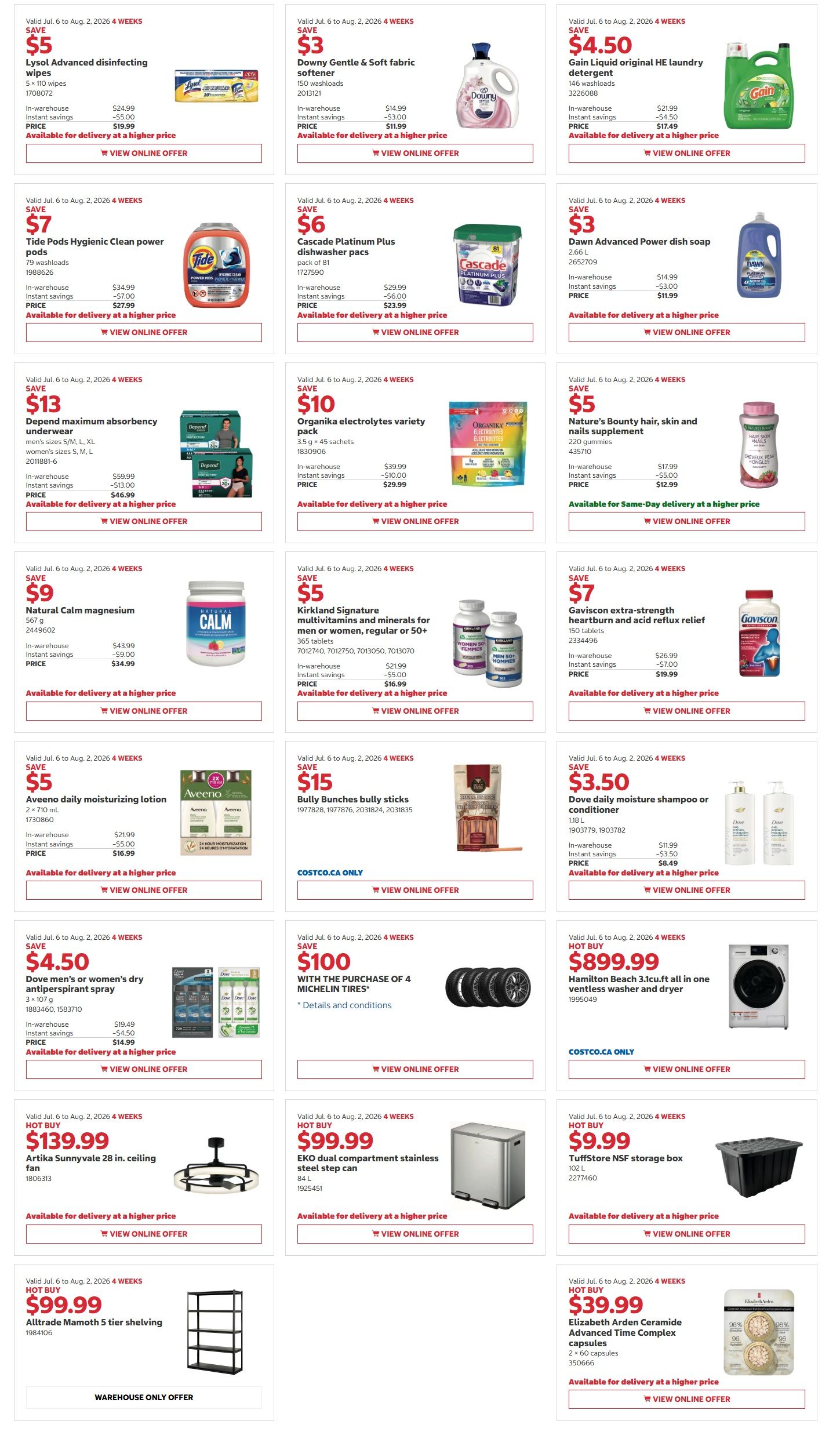 Costco (West, ON, Atlantic Canada) Warehouse Offers July 20 to August 2