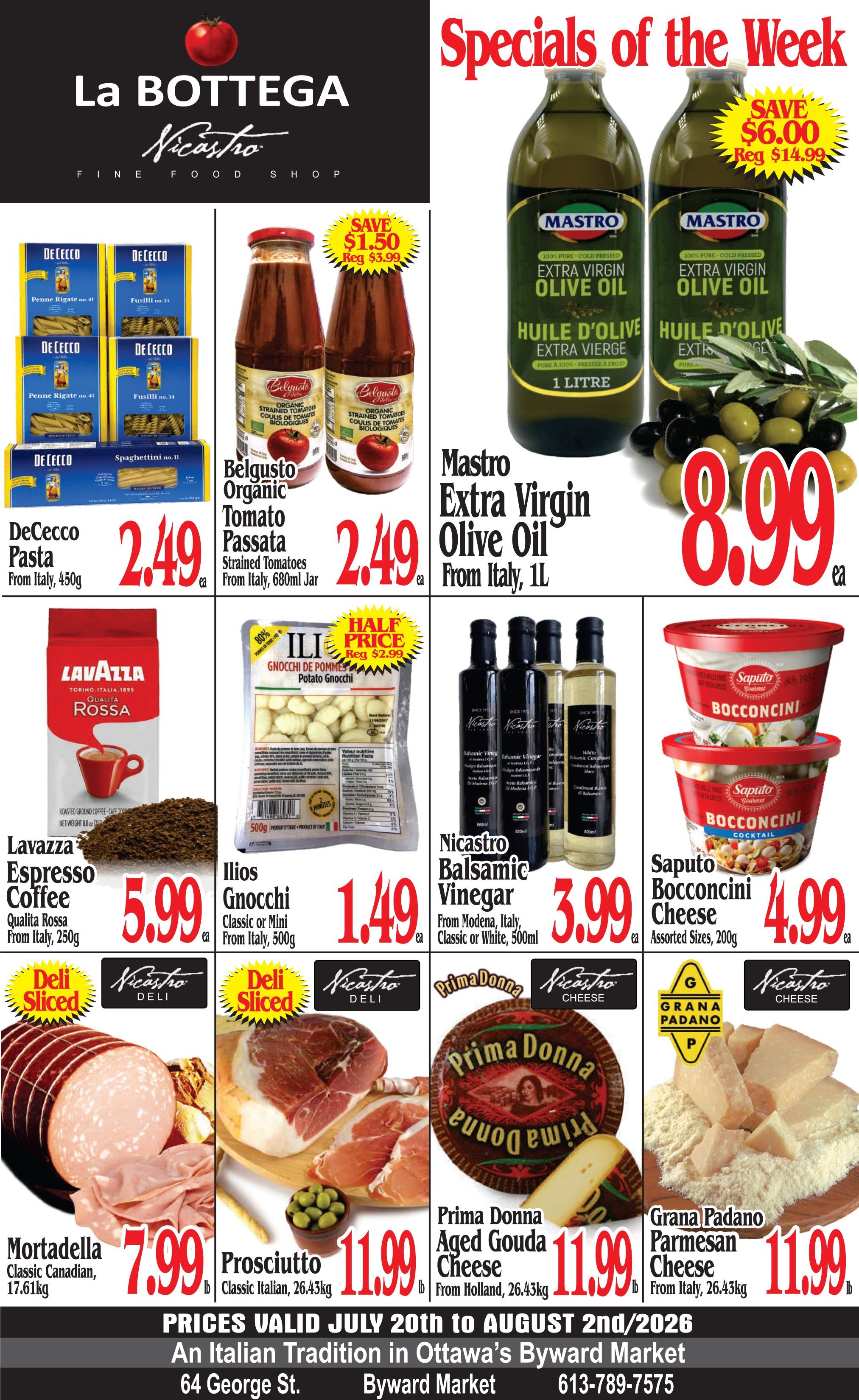 La Bottega Nicastro Fine Foods Flyer July 20 to August 2