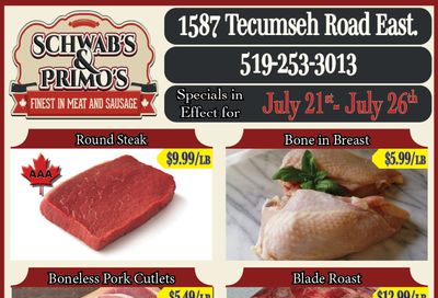 Schwab's & Primo's Flyer July 21 to 26