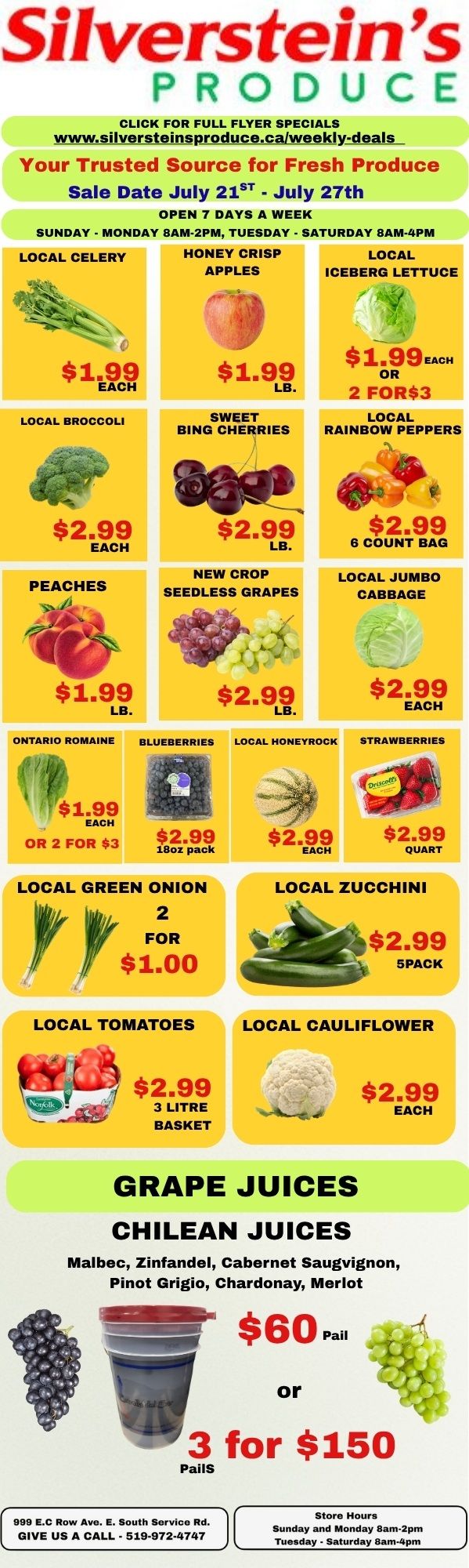 Silverstein's Produce Flyer July 21 to 27