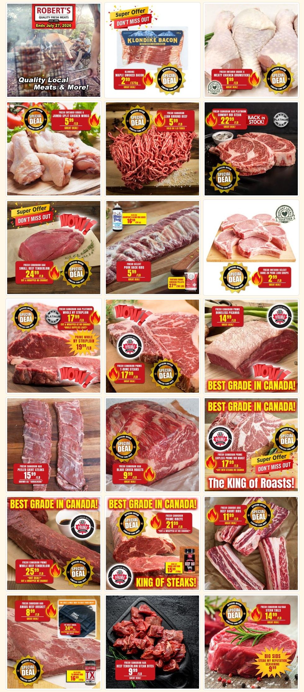Robert's Quality Fresh Meats Flyer July 20 to 27