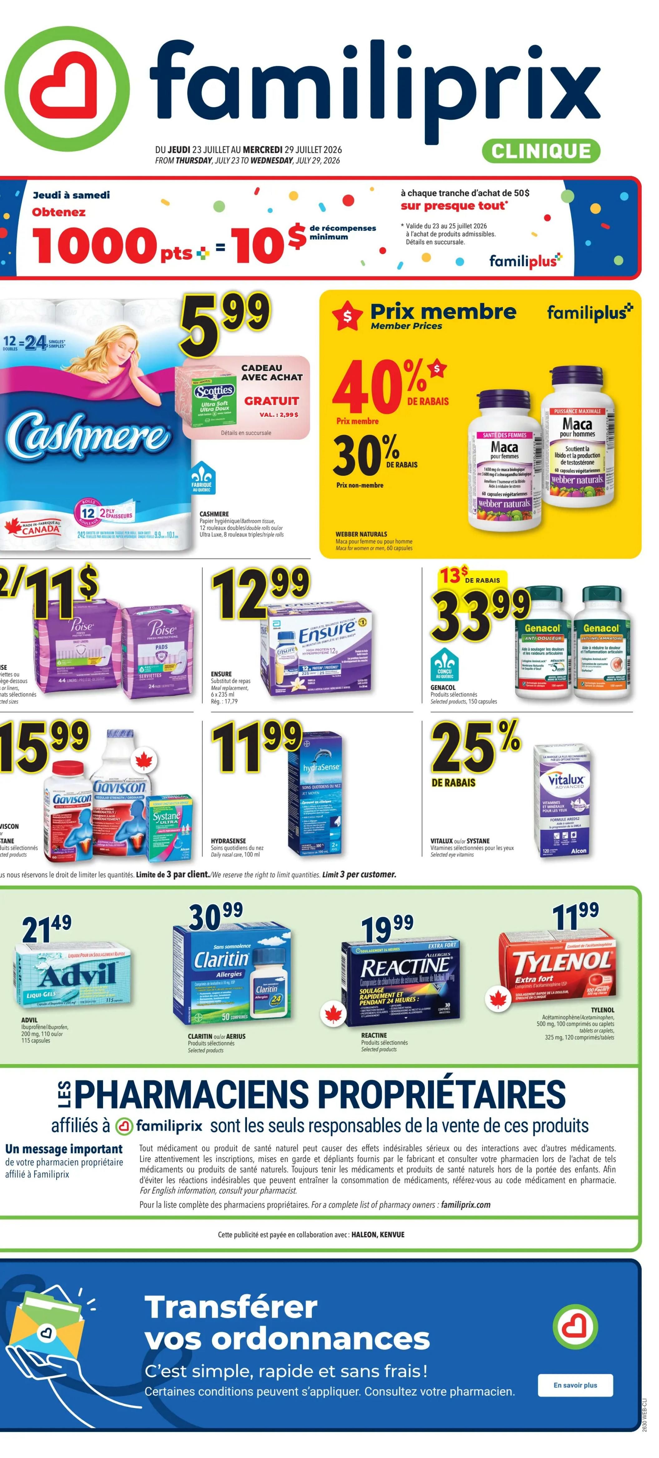 Familiprix Clinique Flyer July 23 to 29
