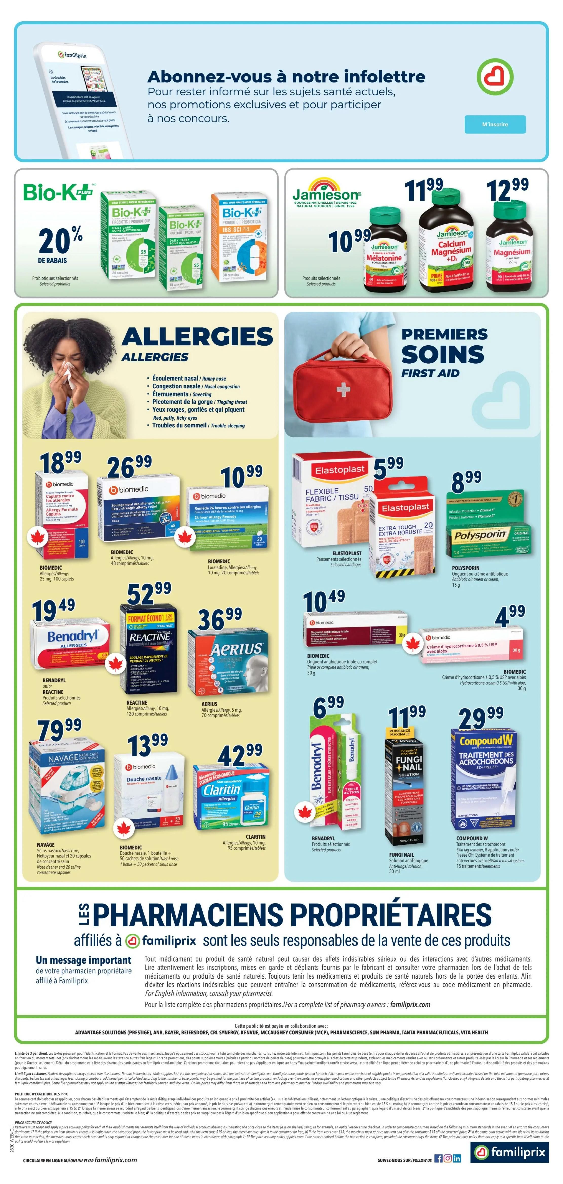 Familiprix Clinique Flyer July 23 to 29