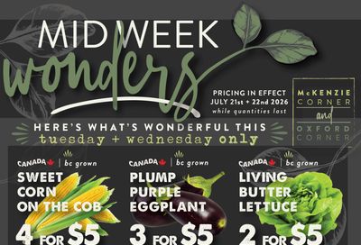 The Root Cellar Mid-Week Flyer July 21 and 22