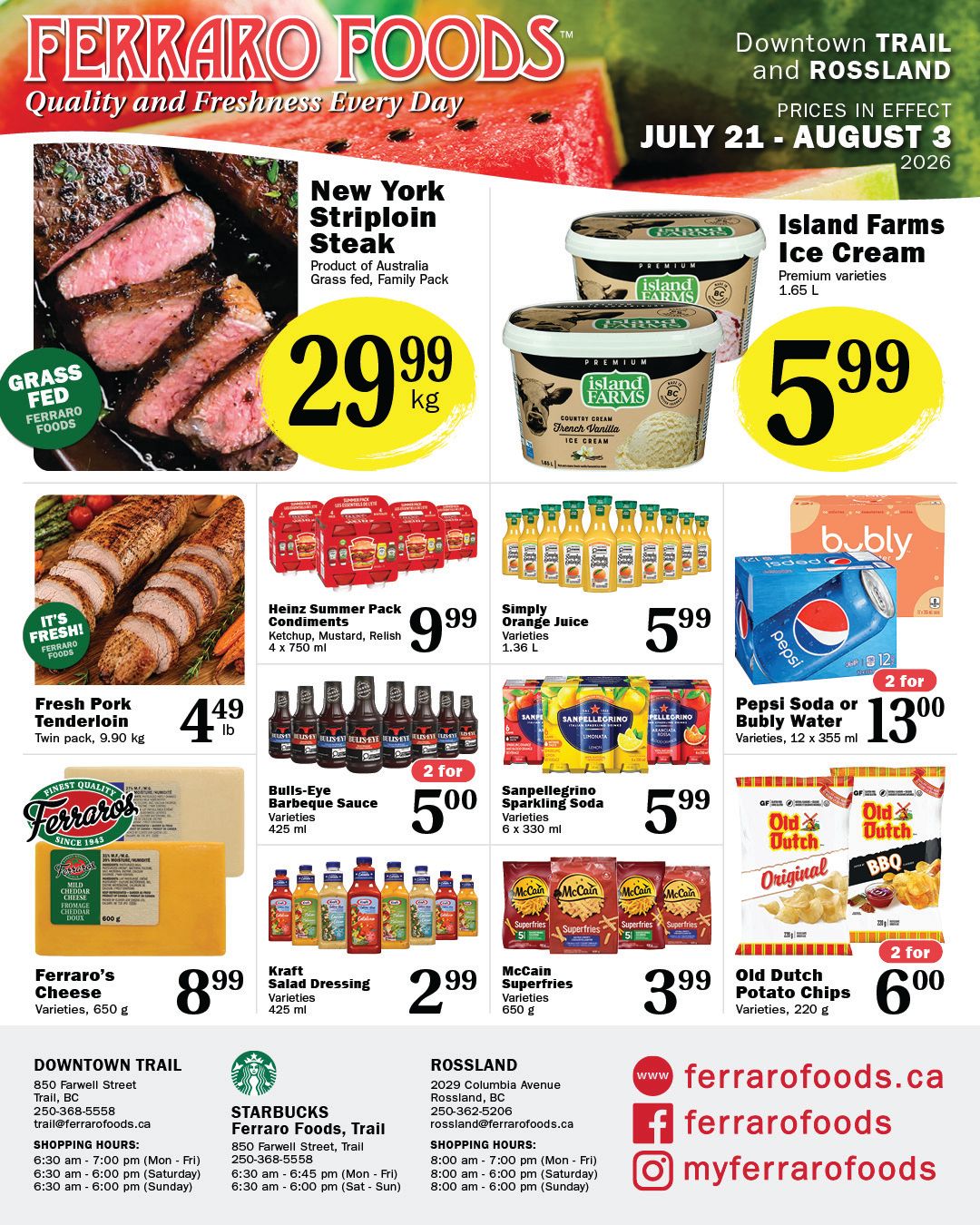 Ferraro Foods Bi-Weekly Flyer July 21 to August 3
