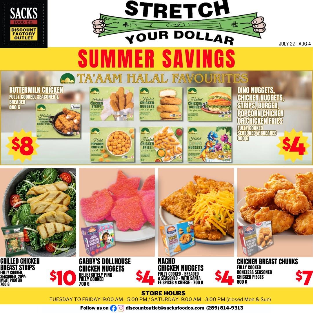 Sacks Food Co. Flyer July 22 to August 4