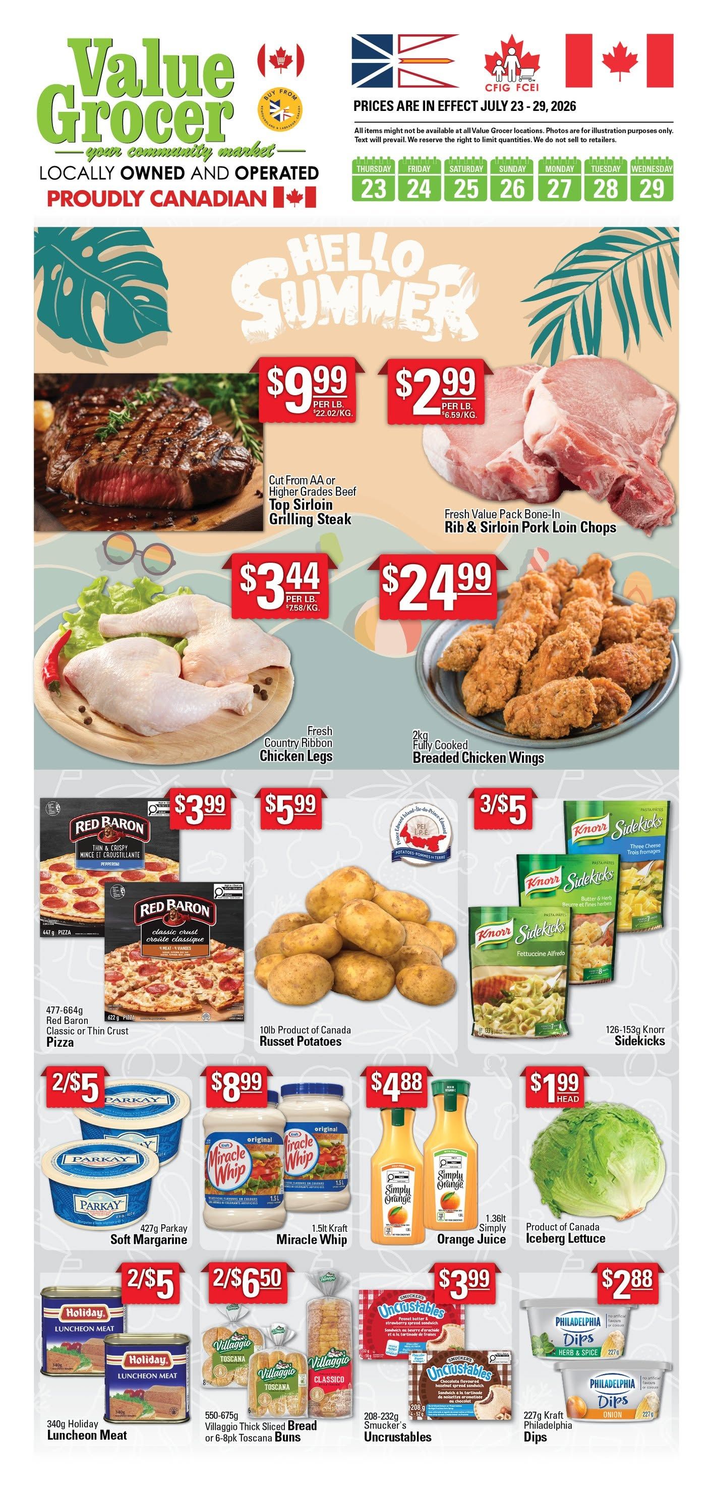 Value Grocer Flyer July 23 to 29