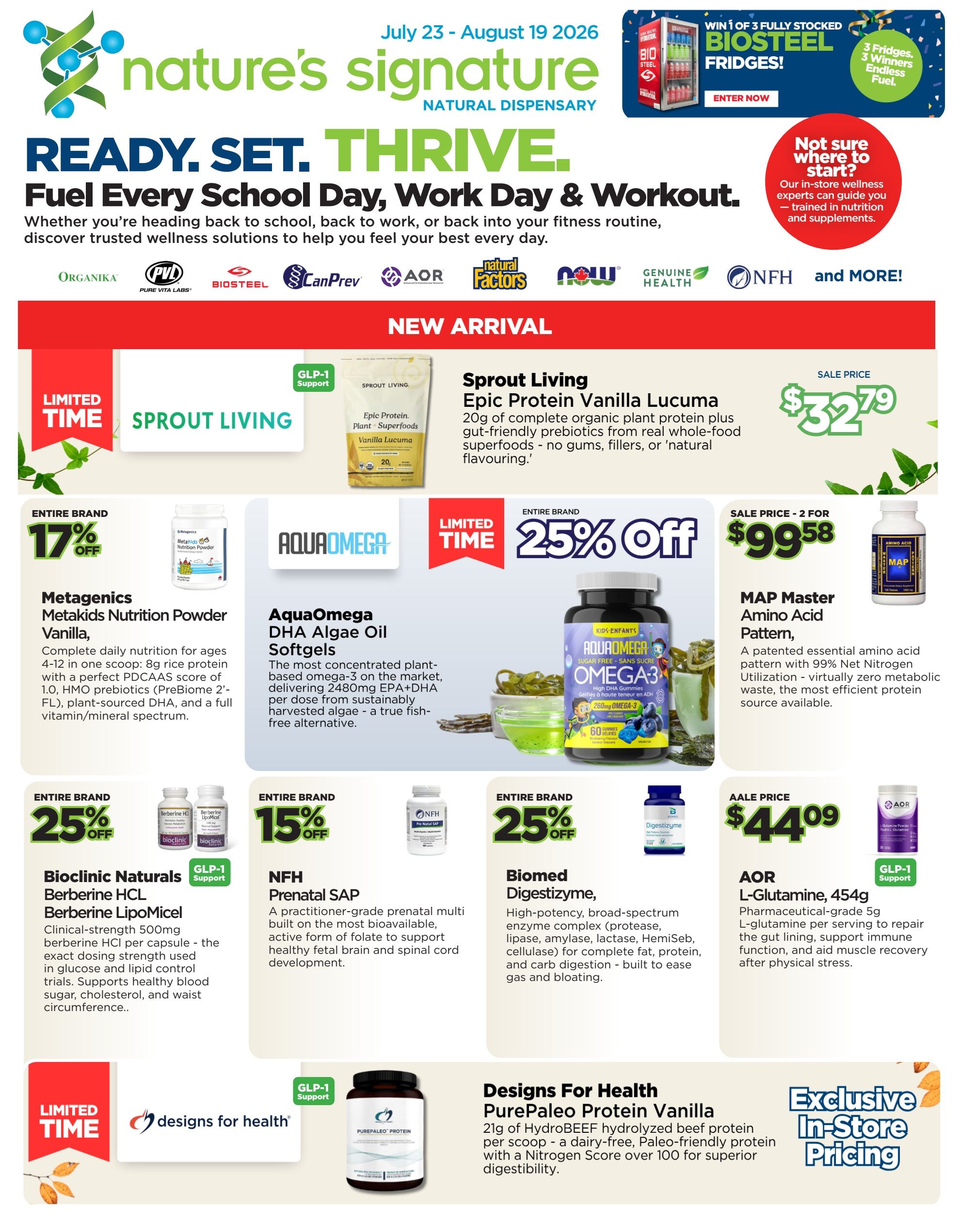 Nature's Signature Flyer July 23 to August 19