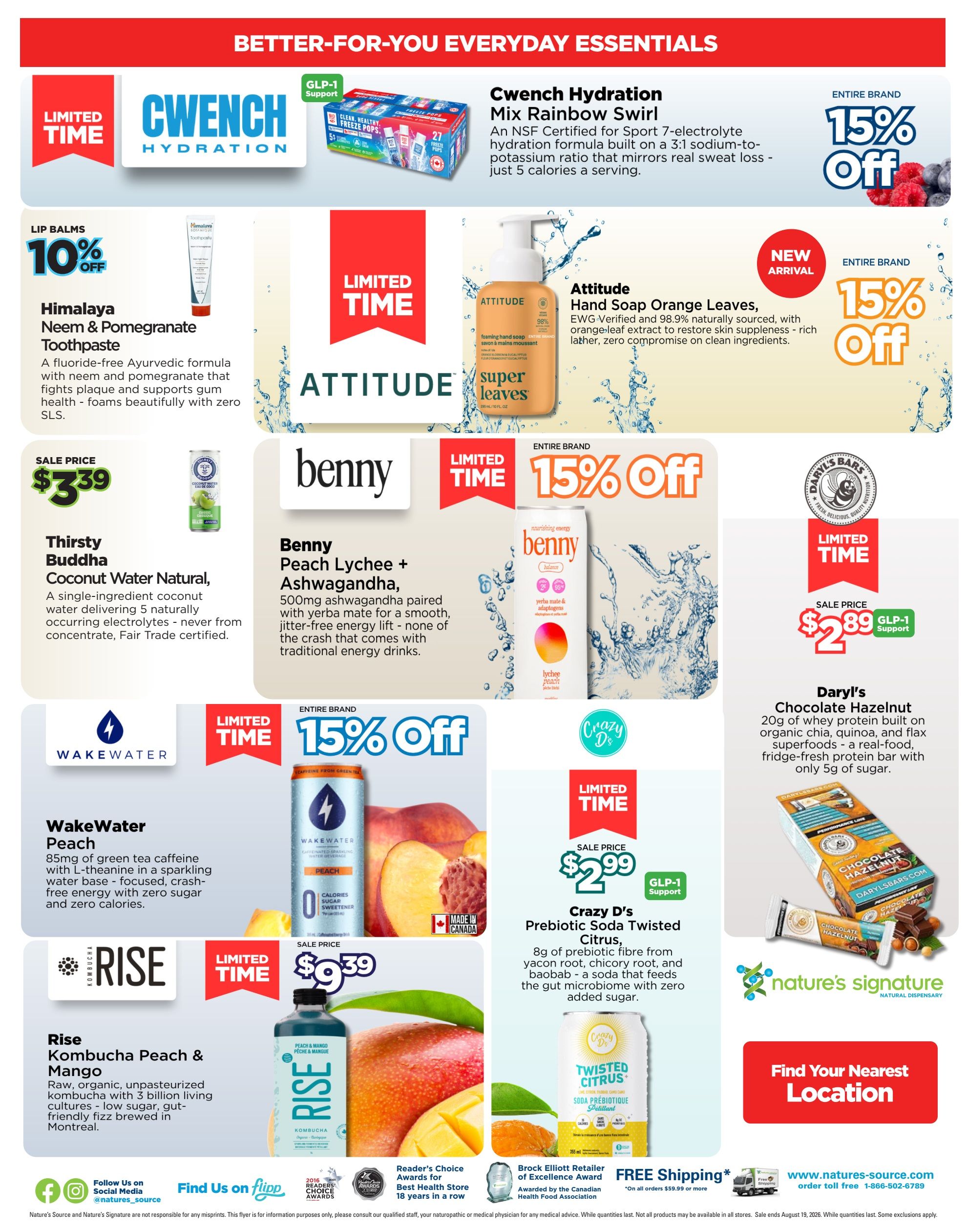 Nature's Signature Flyer July 23 to August 19