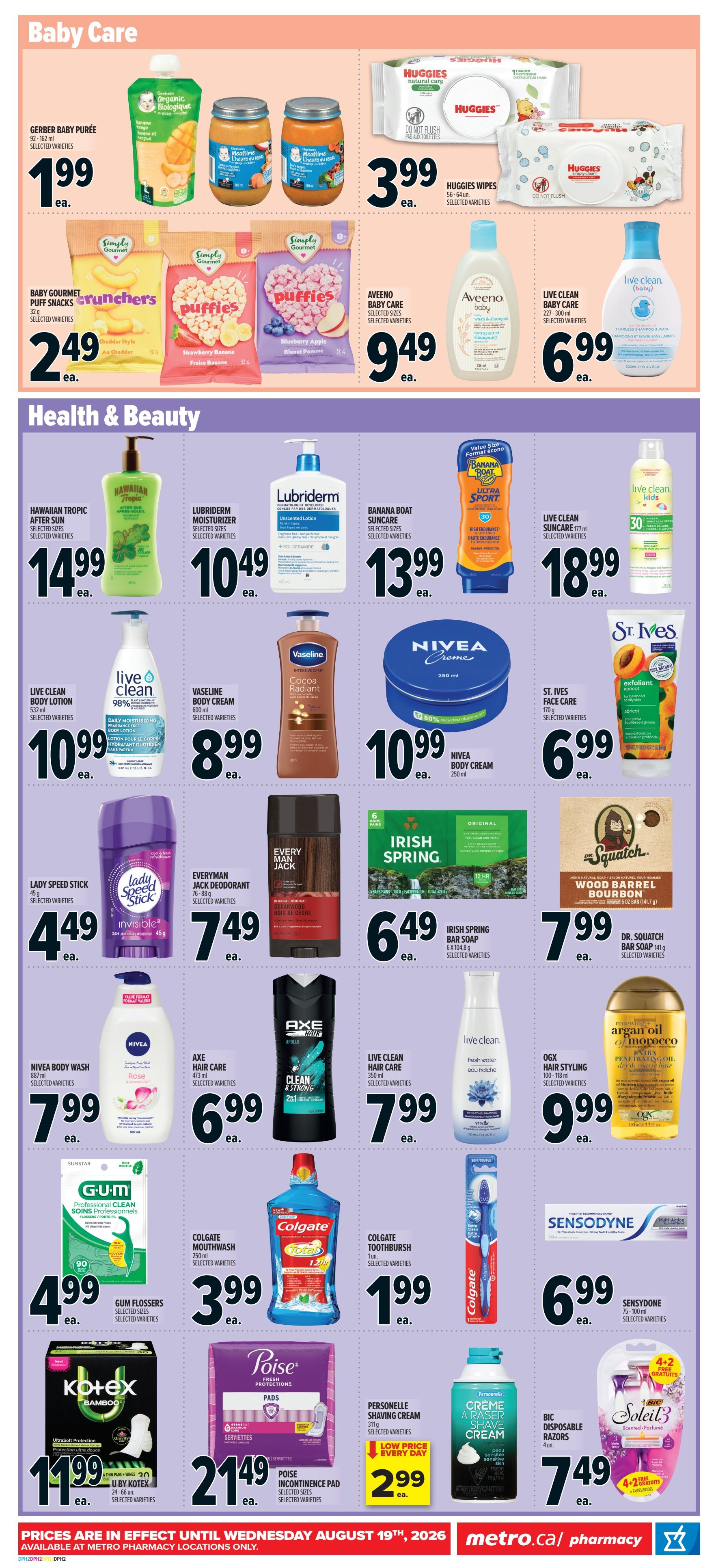 Metro (ON) Pharmacy Flyer July 23 to August 19