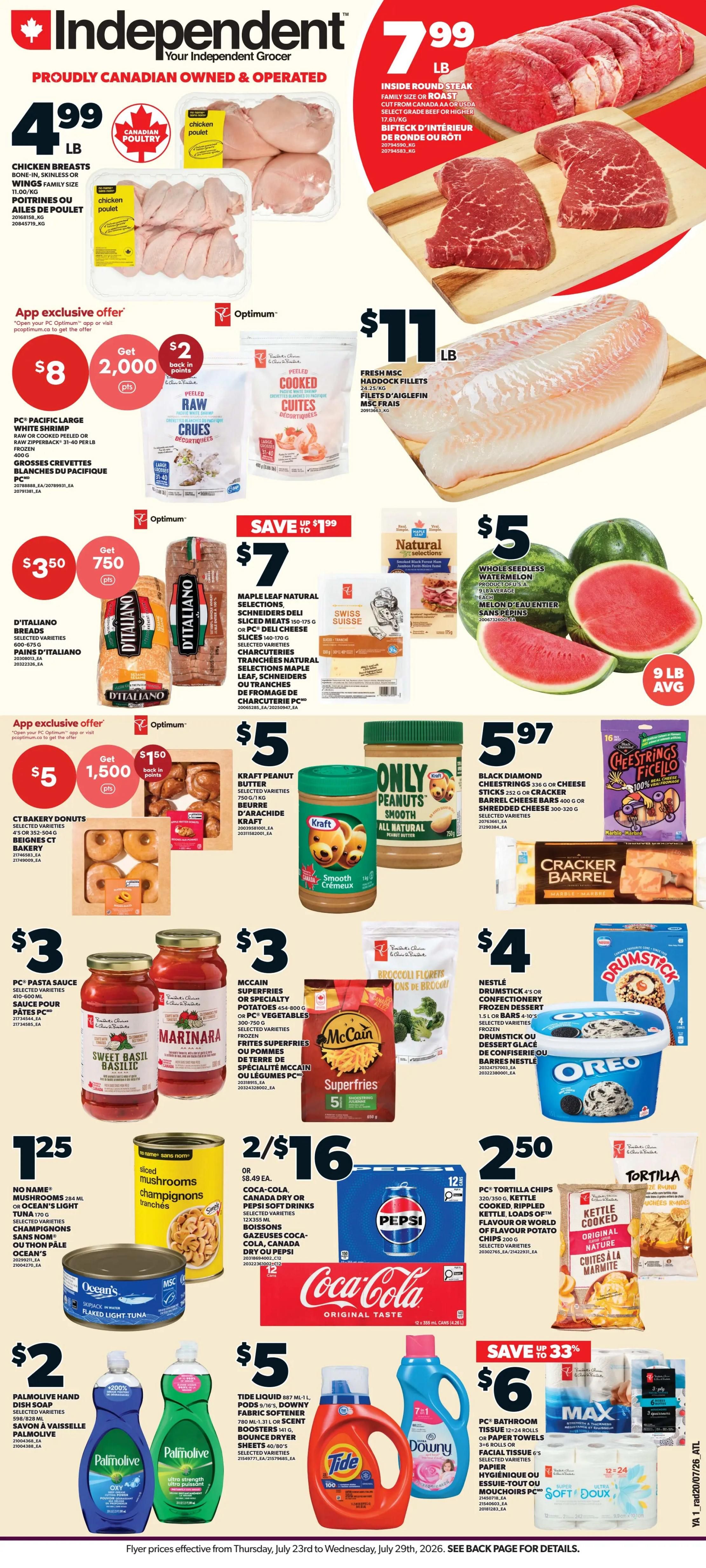 Independent Grocer (Atlantic) Flyer July 23 to 29