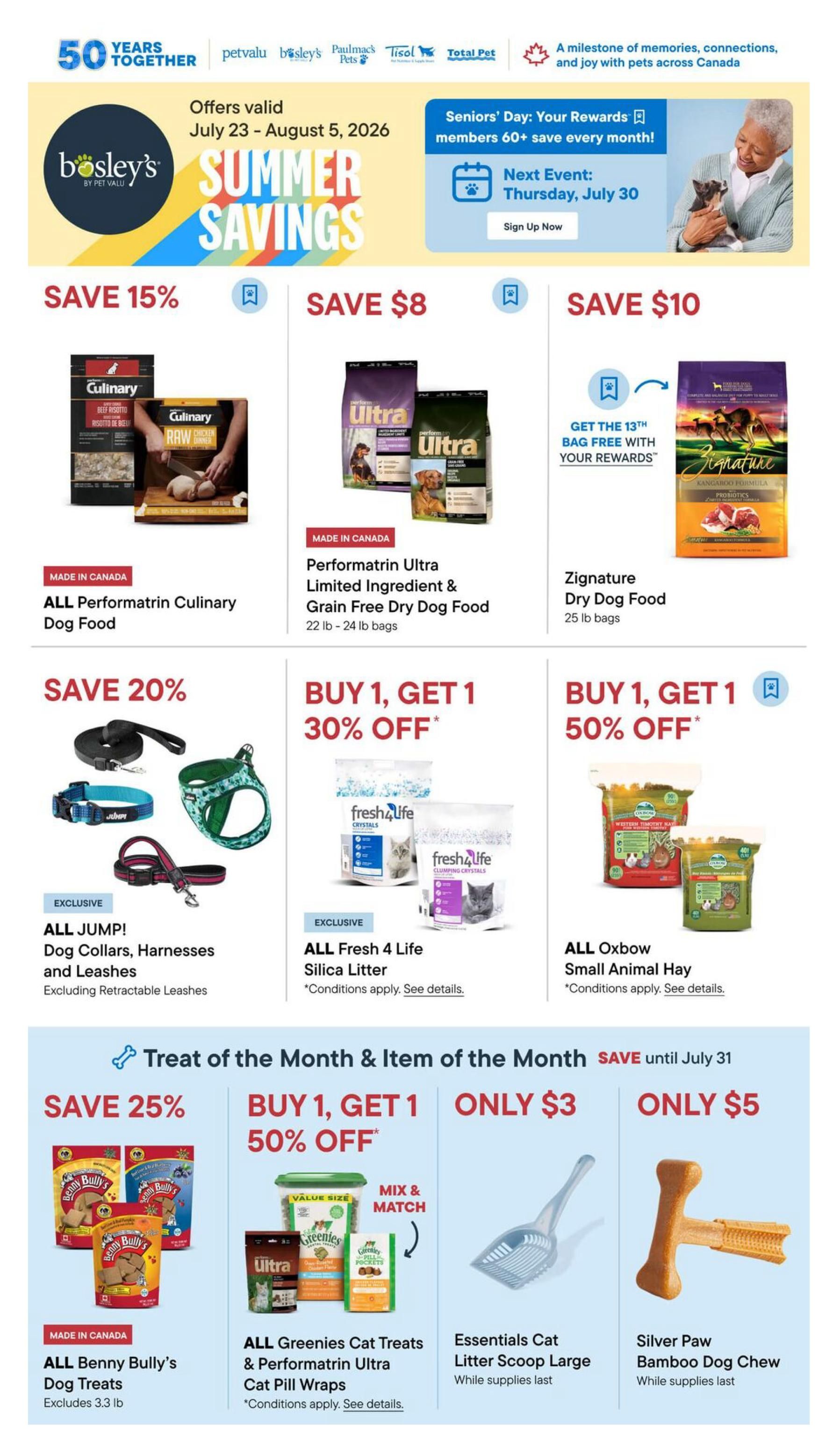 Bosley's by PetValu Flyer July 23 to August 5