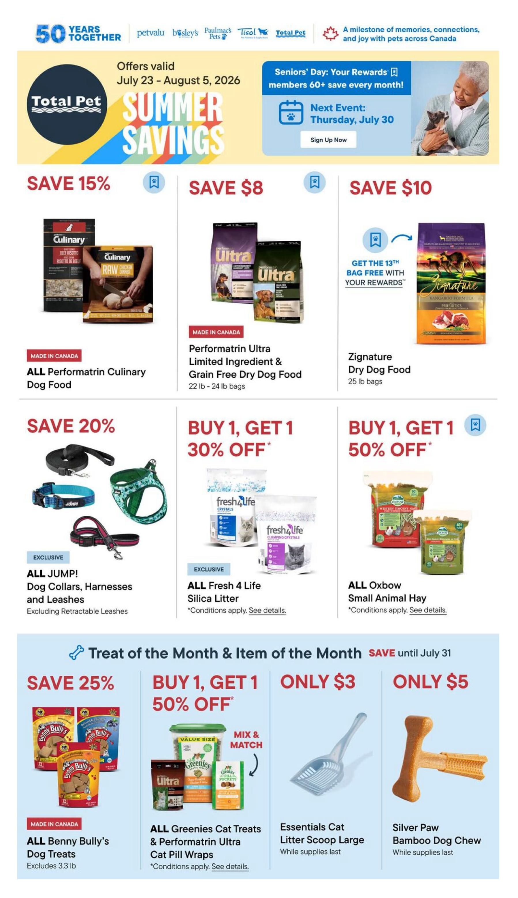 Total Pet Flyer July 23 to August 5