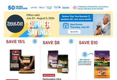 Total Pet Flyer July 23 to August 5