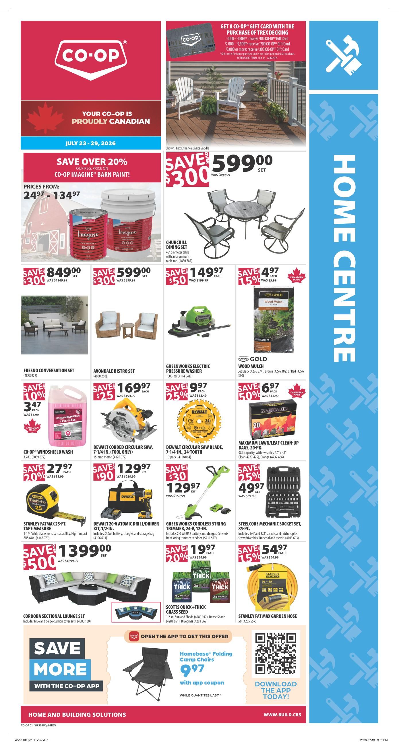 Co-op (West) Home Centre Flyer July 23 to 29