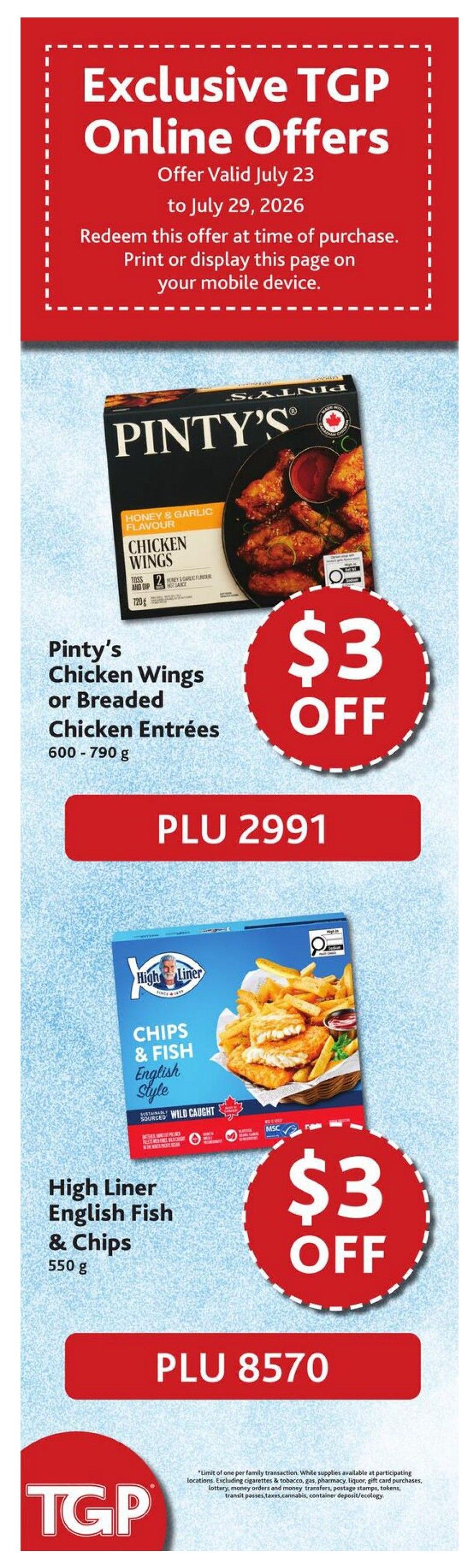 TGP The Grocery People Flyer July 23 to 29